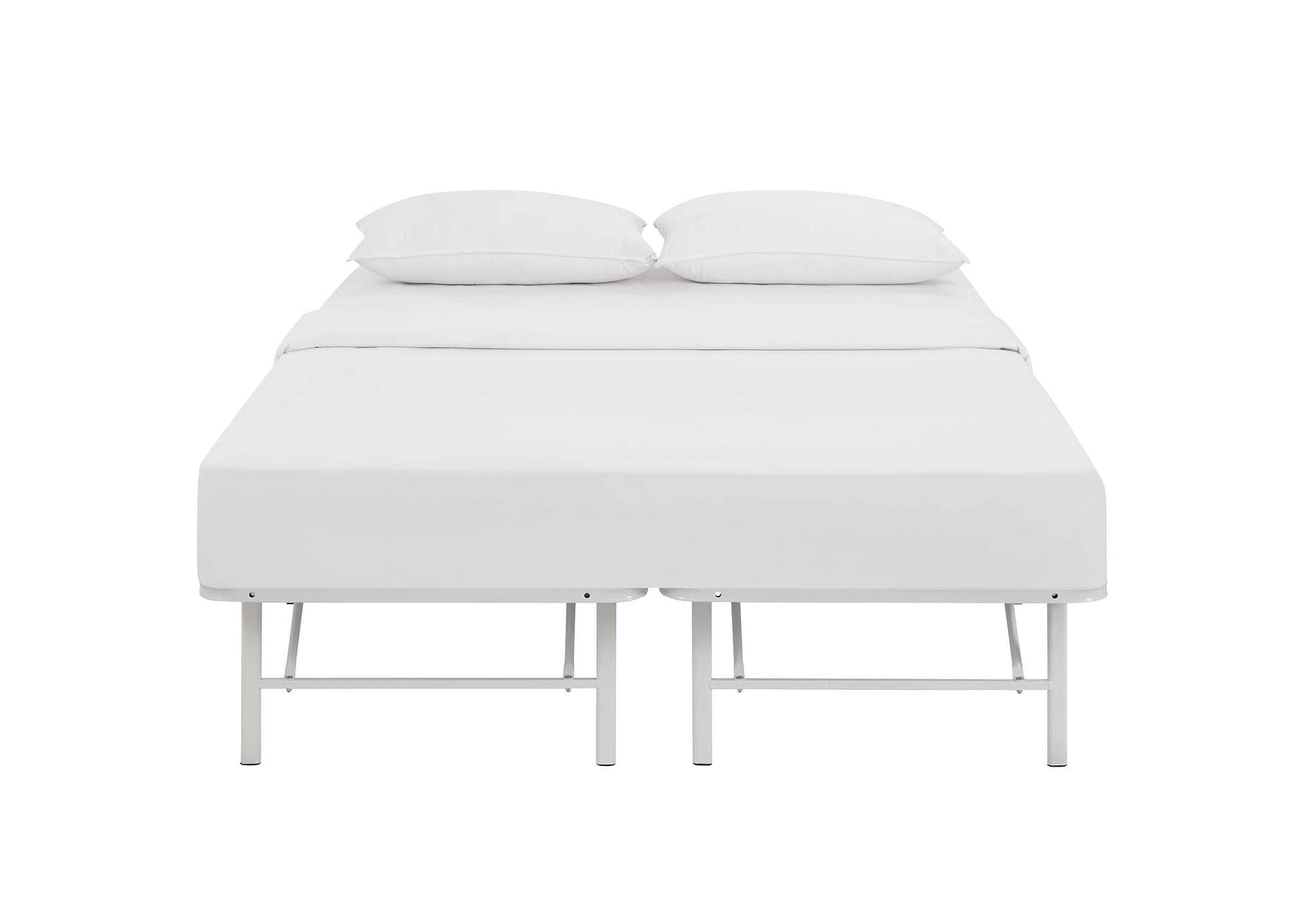 White Horizon Full Bed - Stainless Steel Frame,Modway