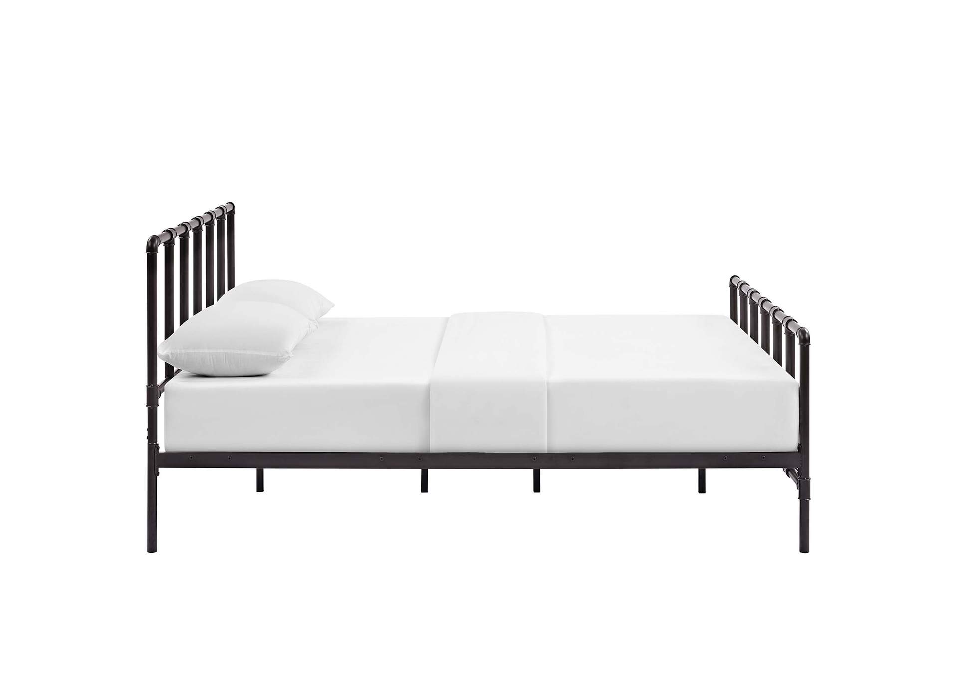 Dower Brown Queen Stainless Steel Bed,Modway
