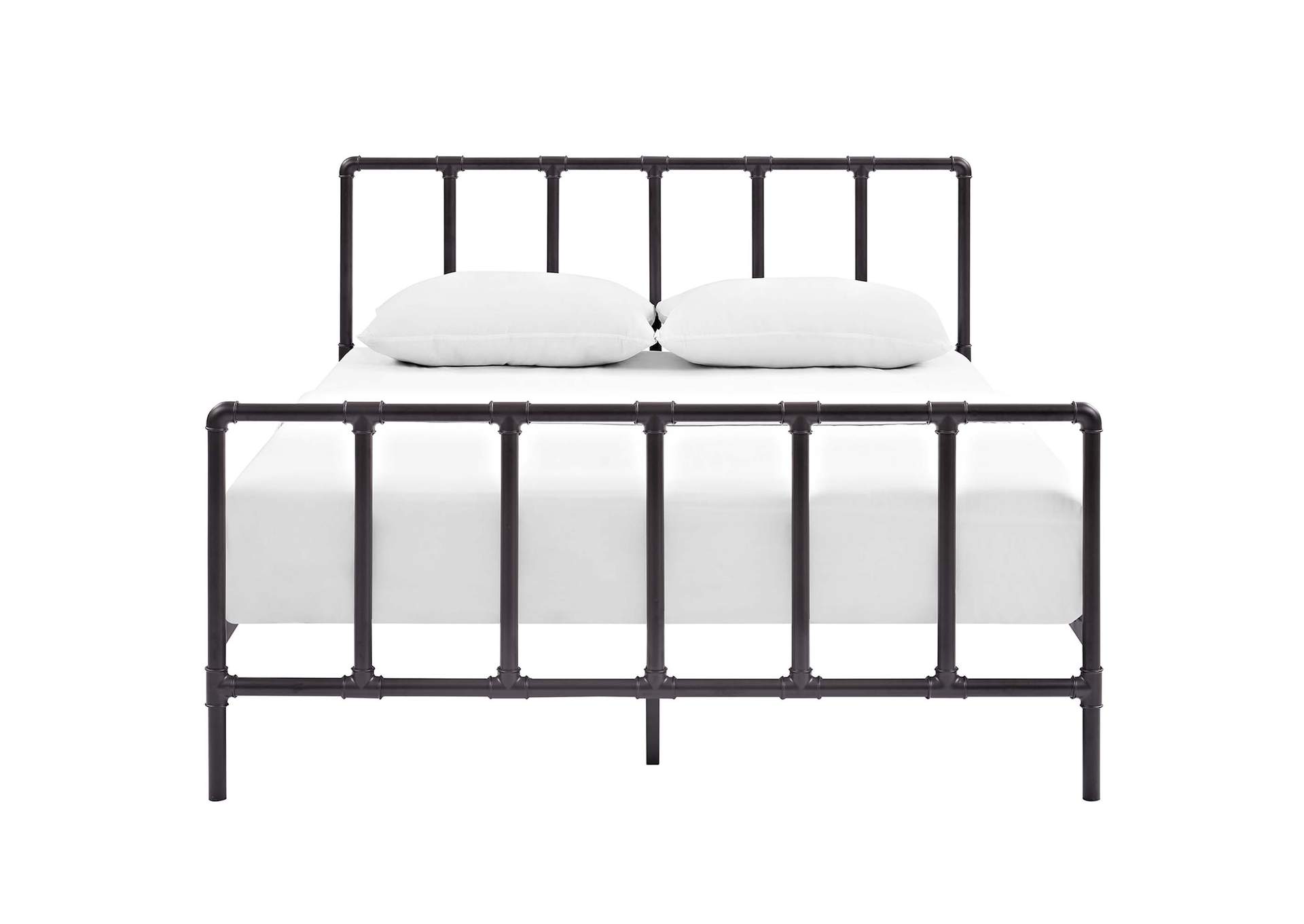 Dower Brown Queen Stainless Steel Bed,Modway