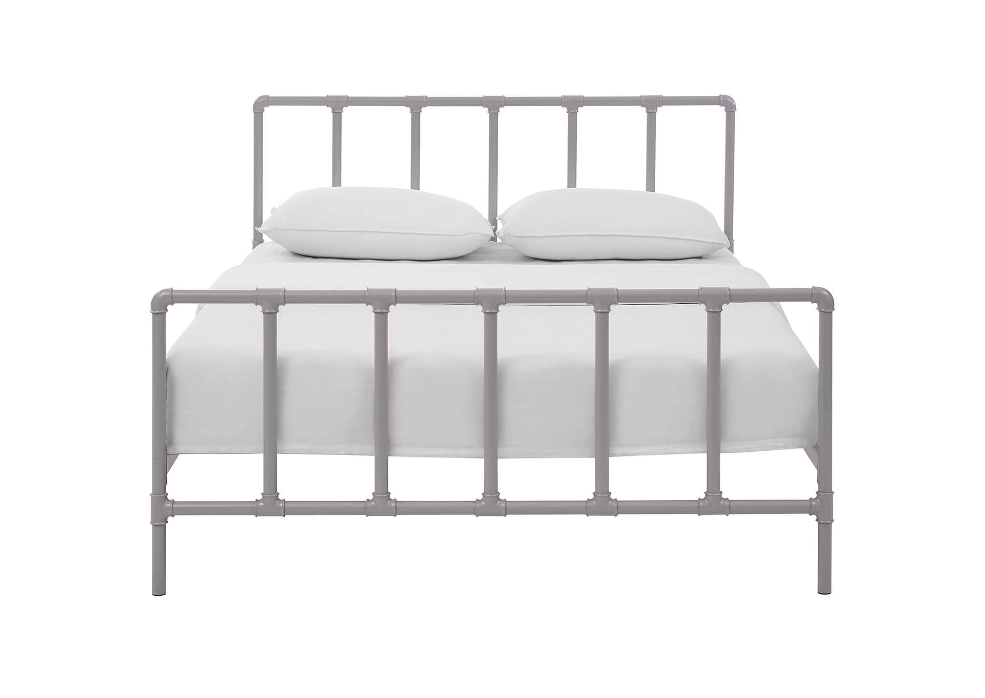 Gray Dower Queen Bed - Stainless Steel,Modway
