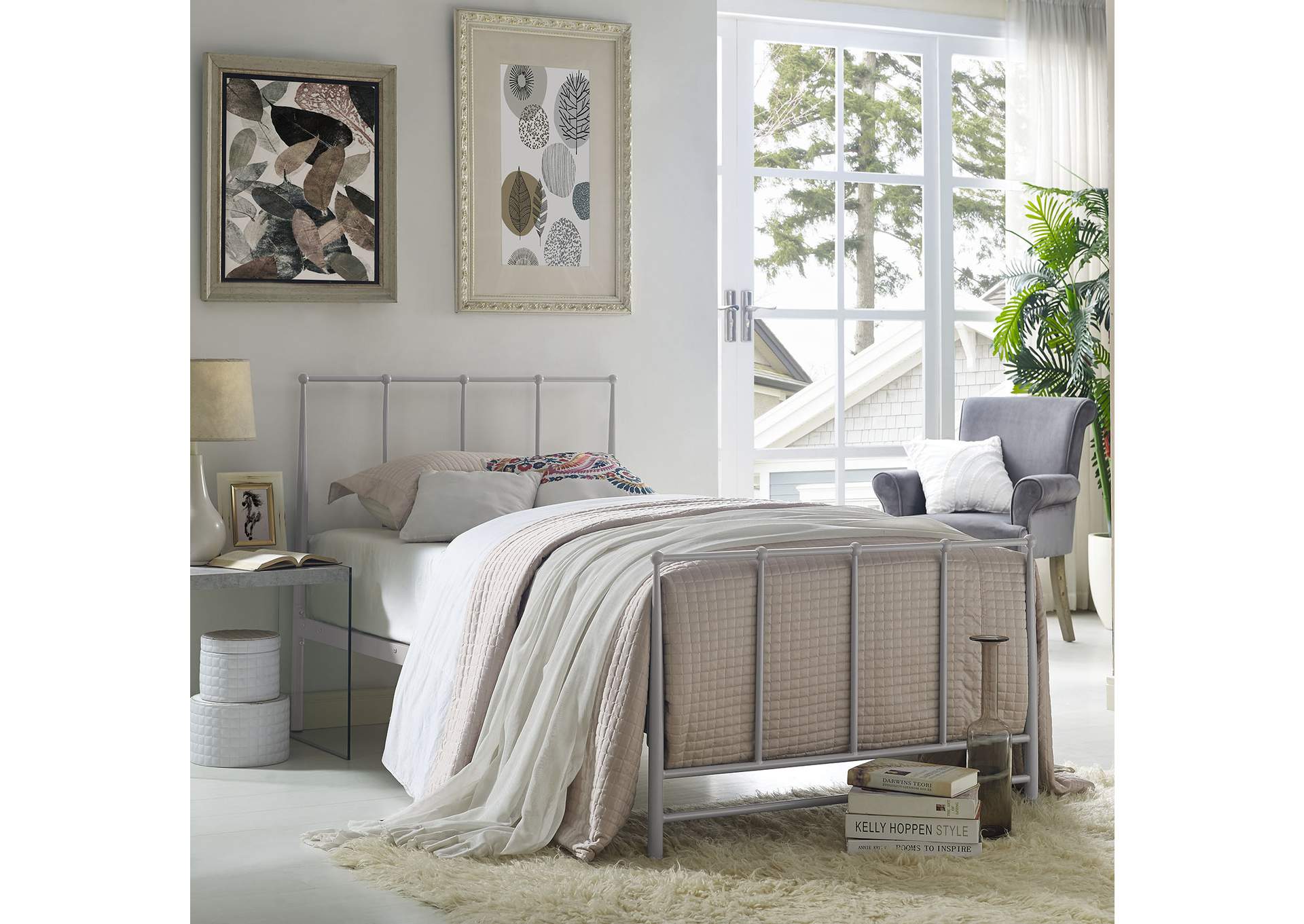 Estate Gray Twin Bed,Modway