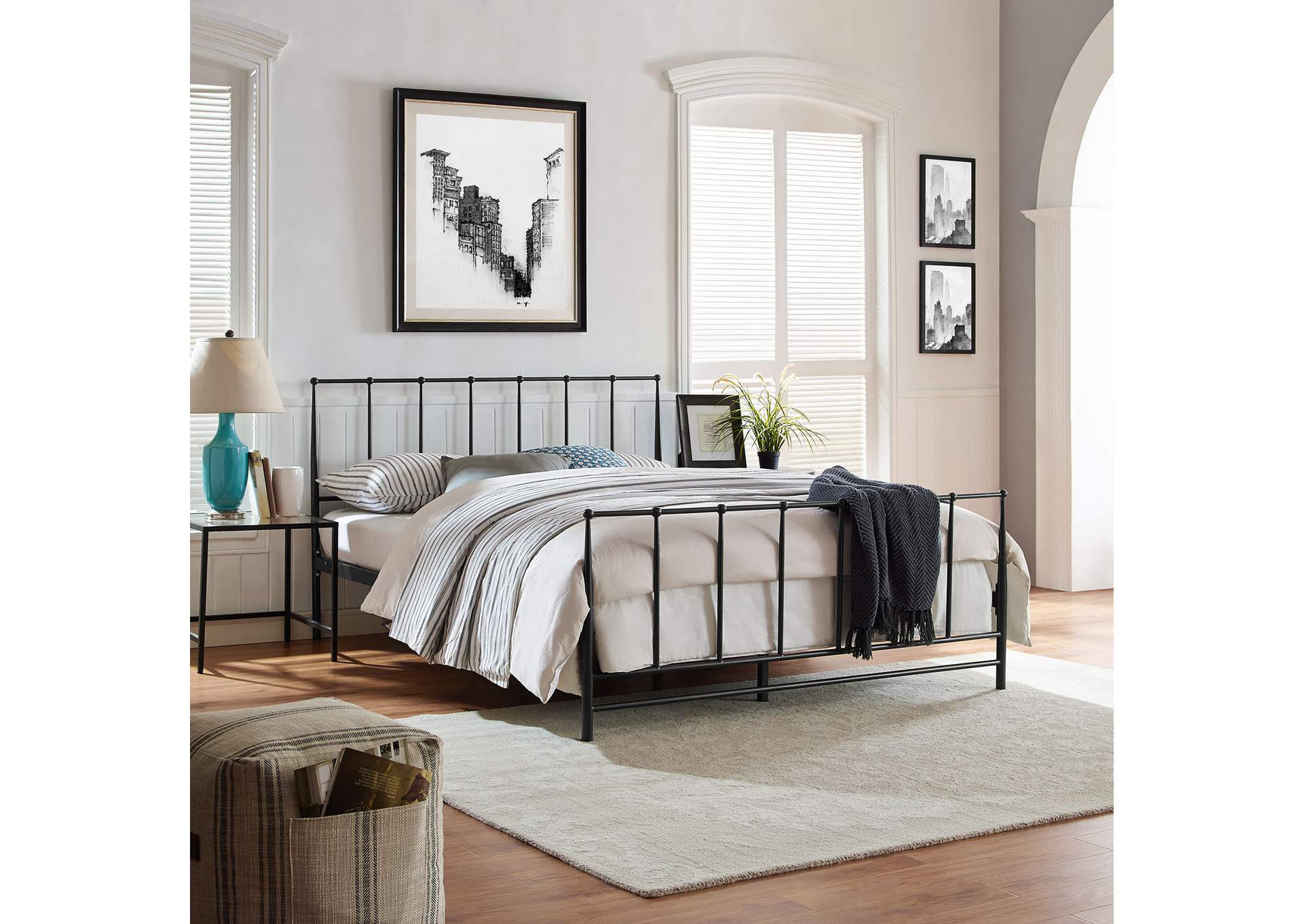 Brown Estate King Bed,Modway