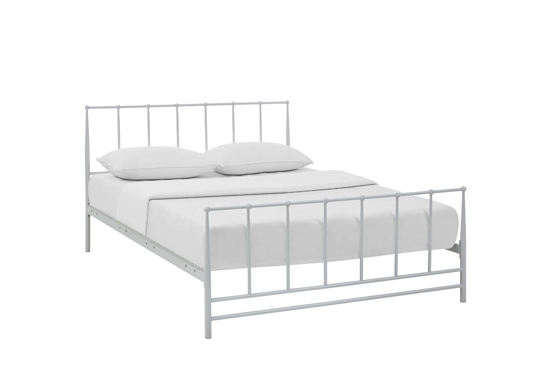 White Estate King Bed,Modway