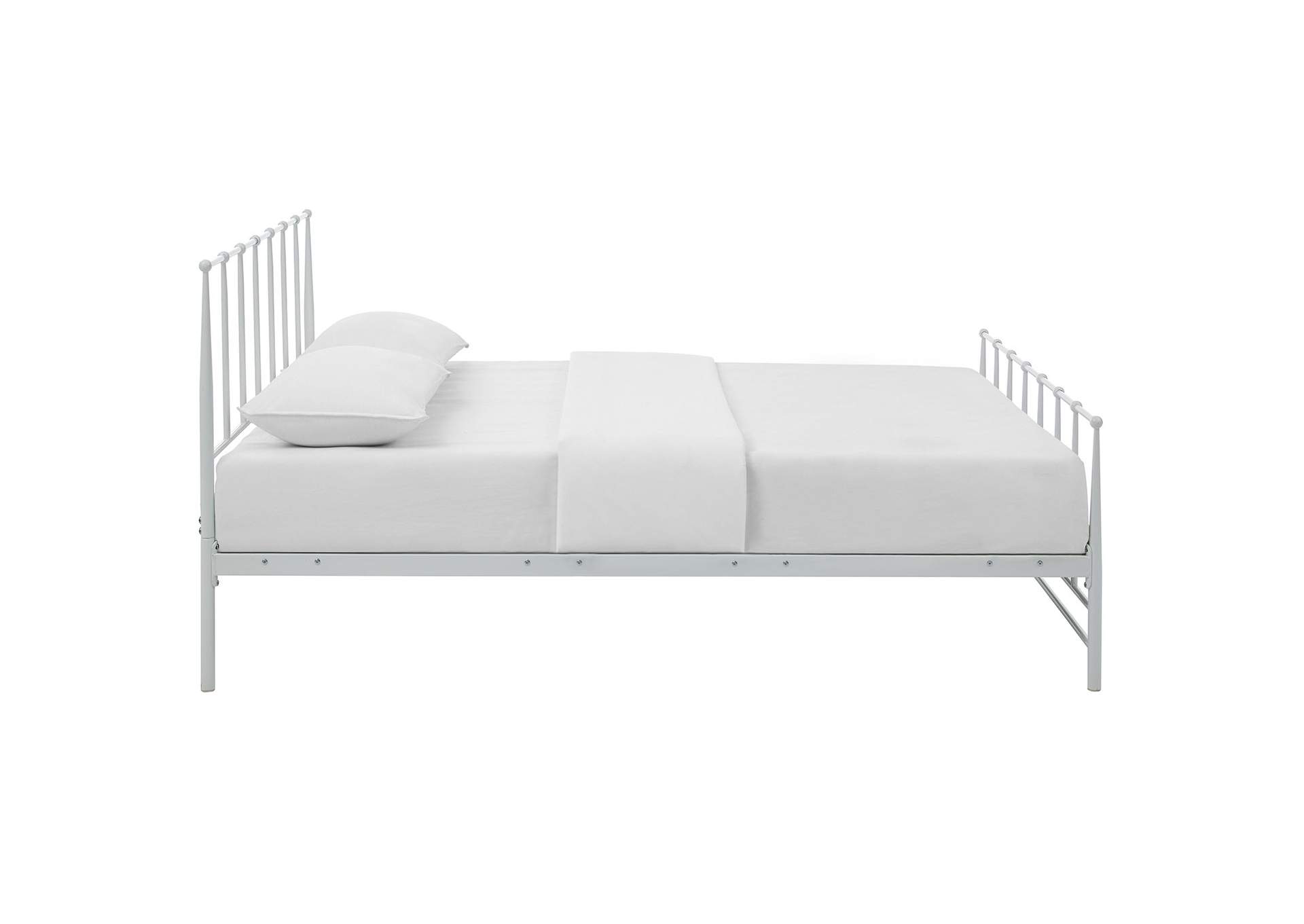 White Estate King Bed,Modway