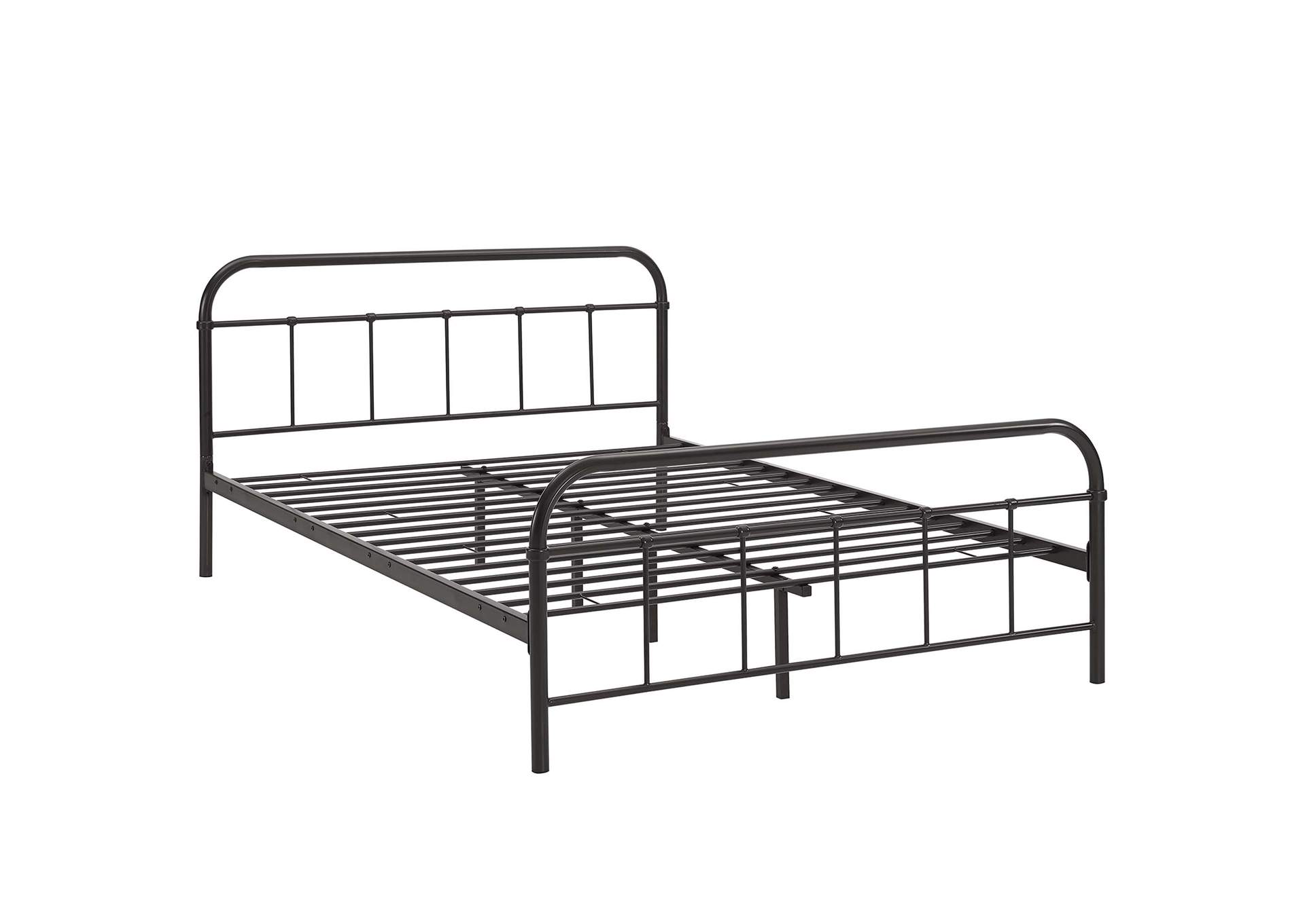 Brown Maisie Queen Bed - Stainless Steel Frame,Modway