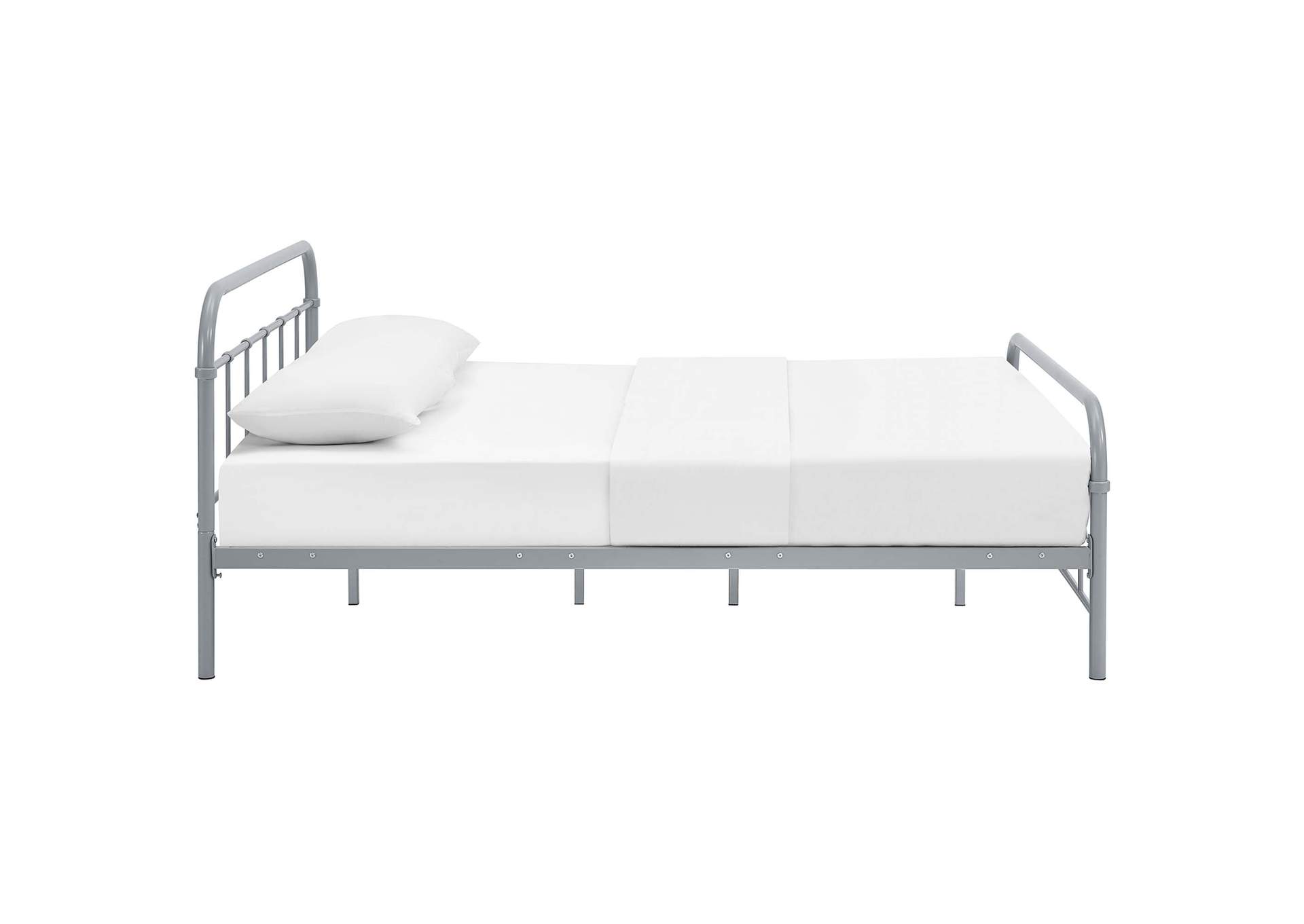 Gray Maisie Queen Bed - Stainless Steel Frame,Modway