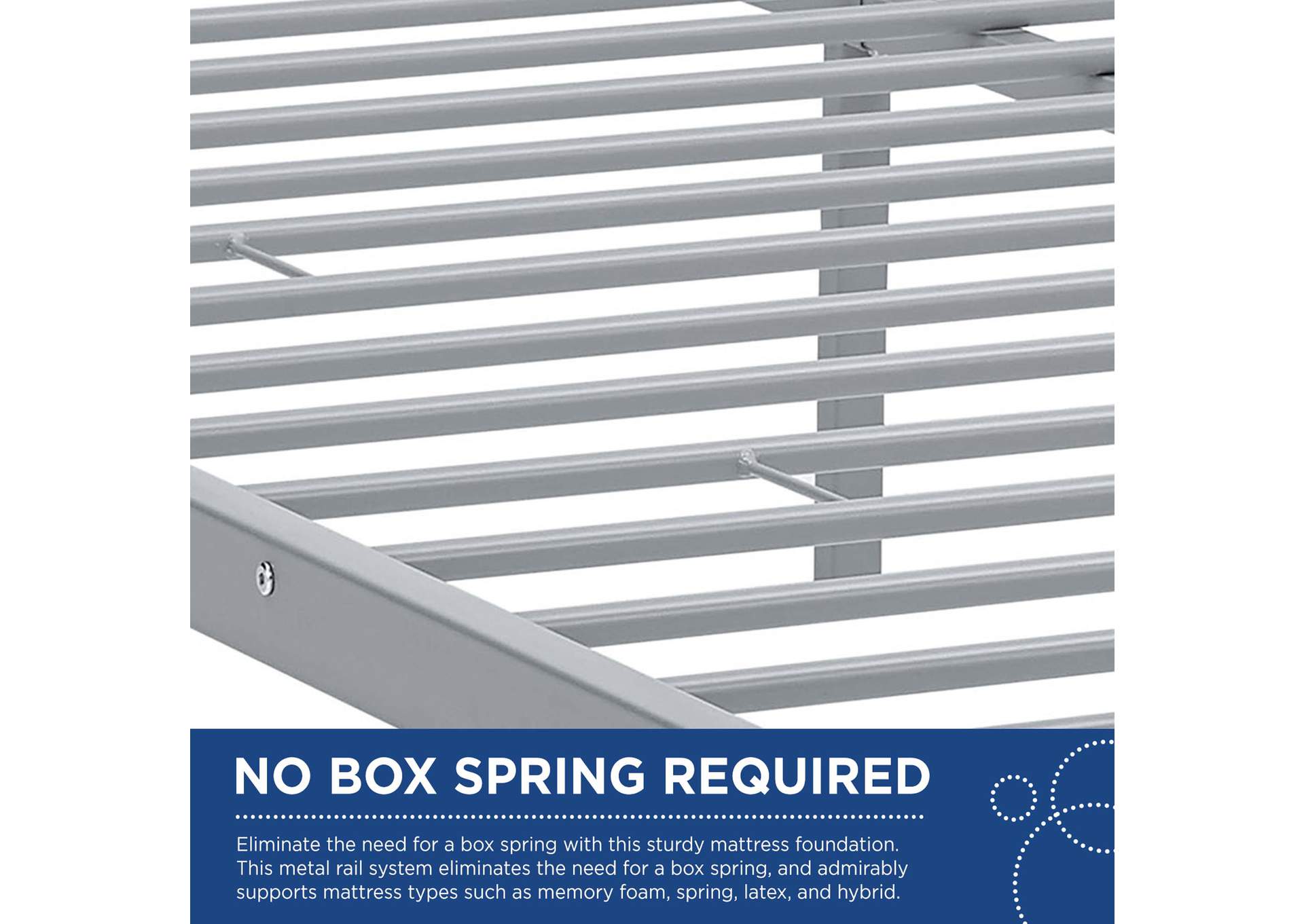 Gray Maisie Queen Bed - Stainless Steel Frame,Modway