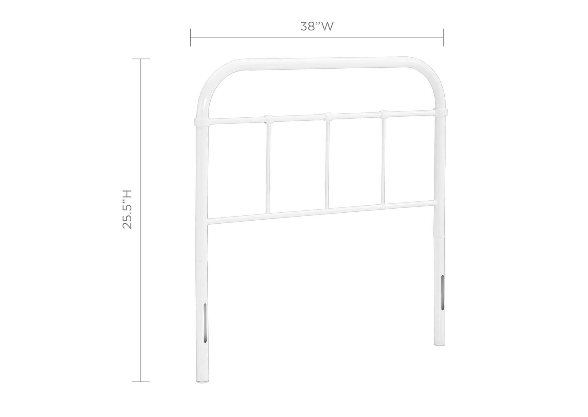 Serena White Twin Steel Headboard,Modway