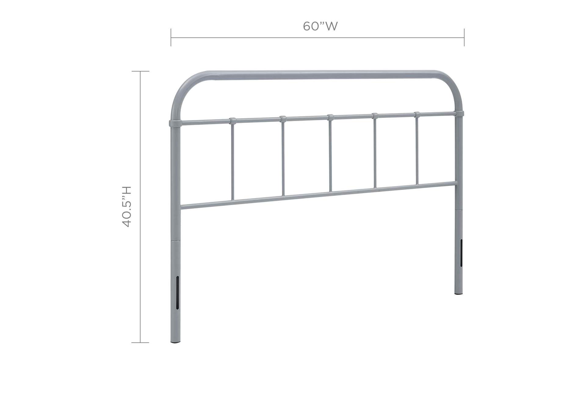 Serena Gray Queen Steel Headboard,Modway