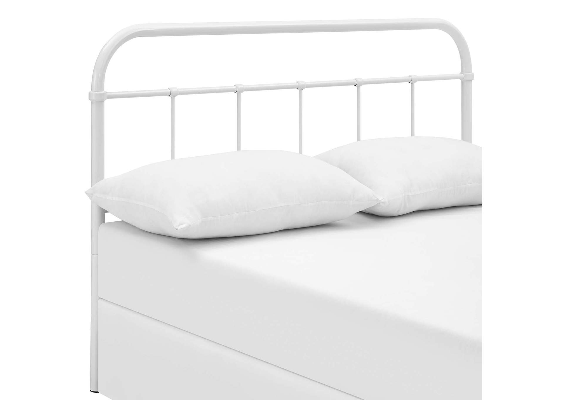 Serena White Queen Steel Headboard,Modway