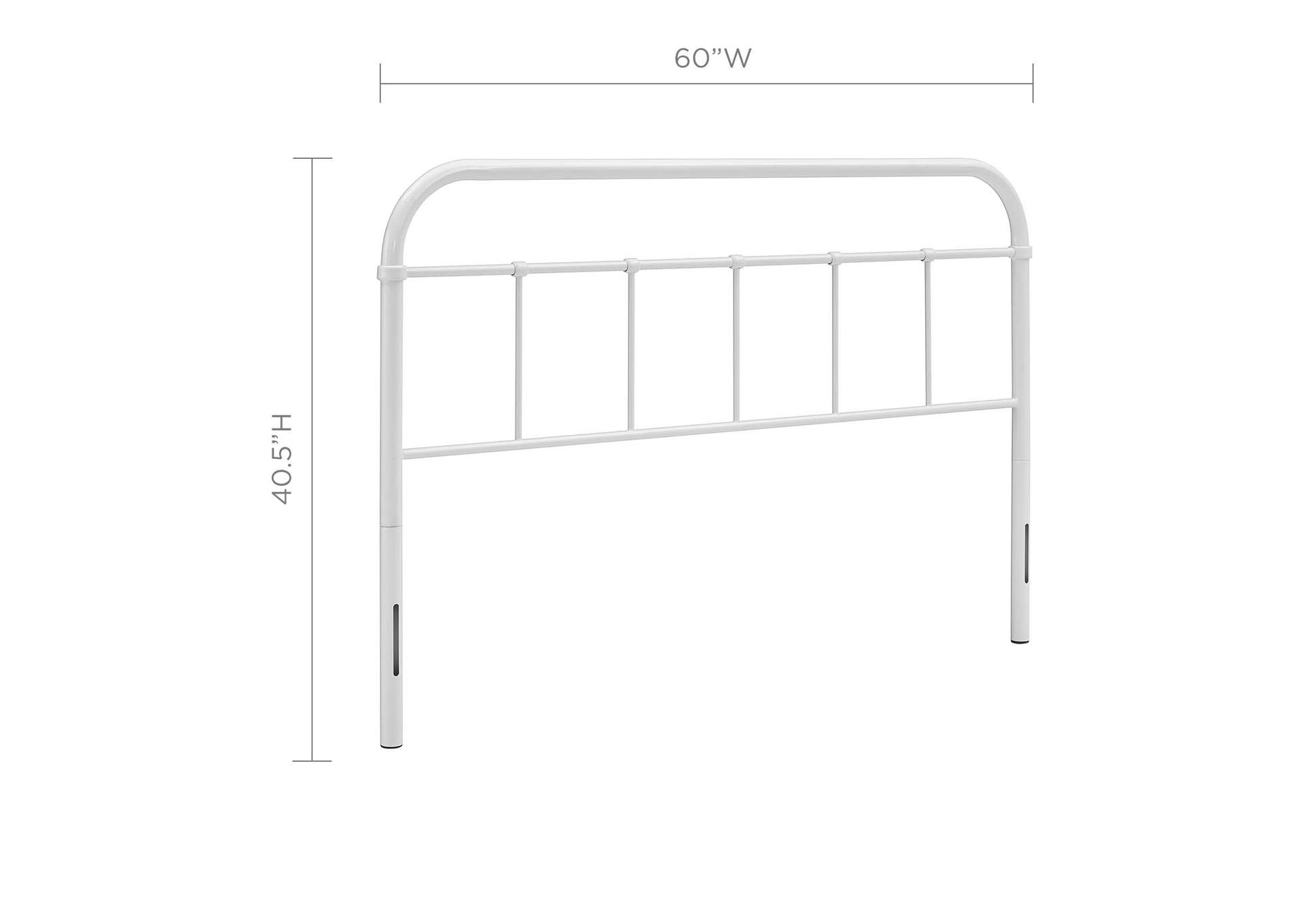 Serena White Queen Steel Headboard,Modway