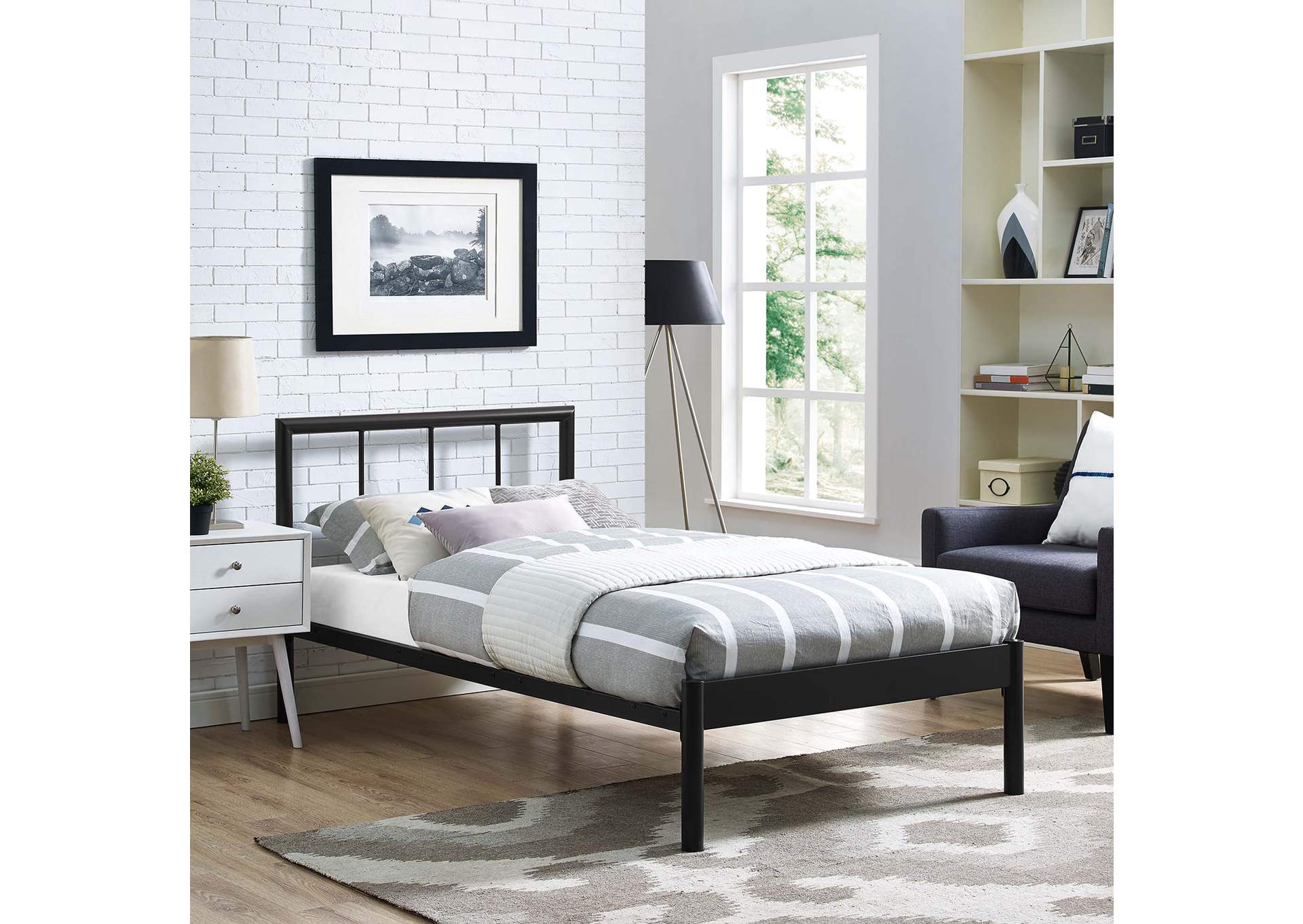 Brown Gwen Twin Bed Frame,Modway