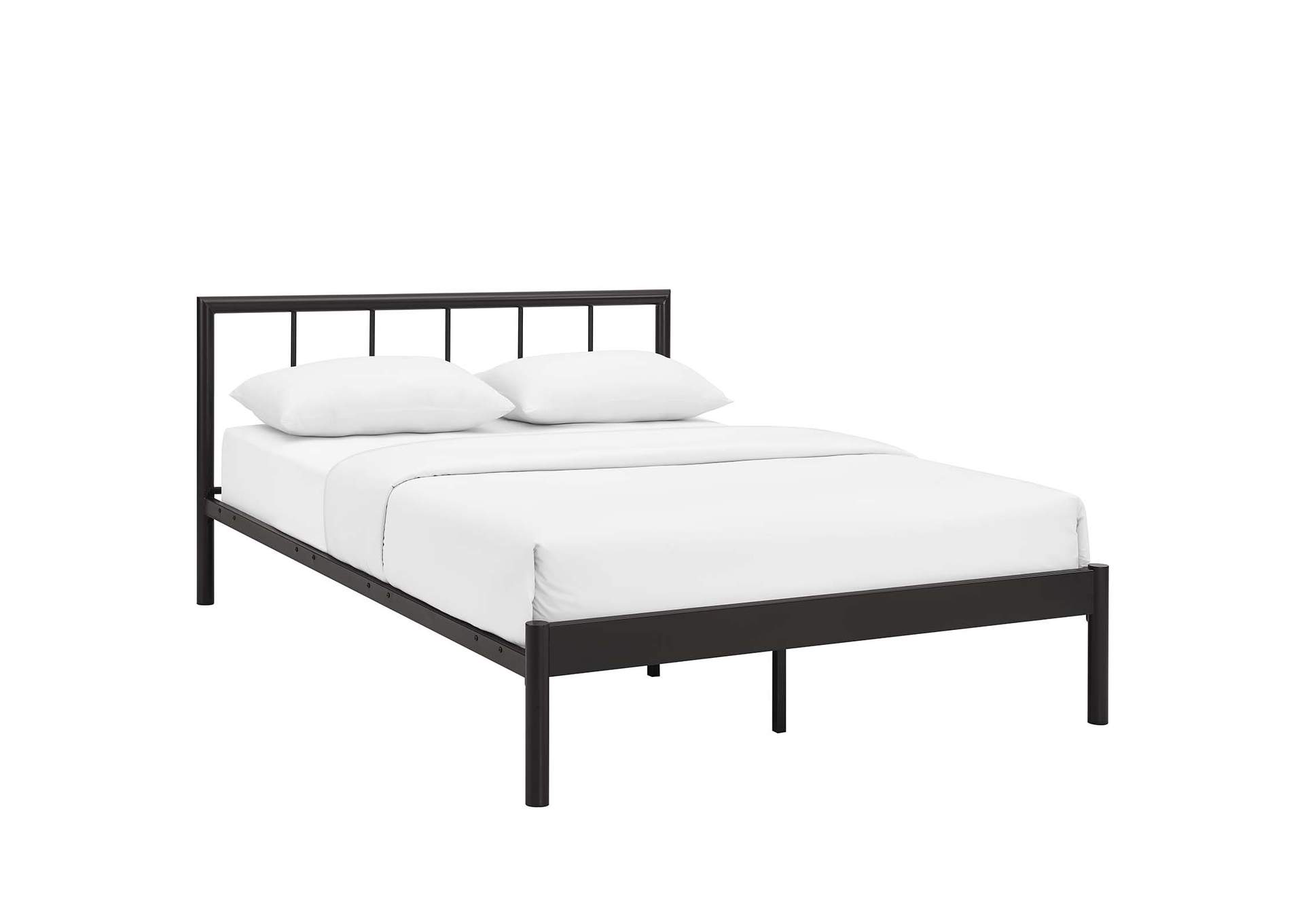 Brown Gwen Queen Metal Bed Frame,Modway