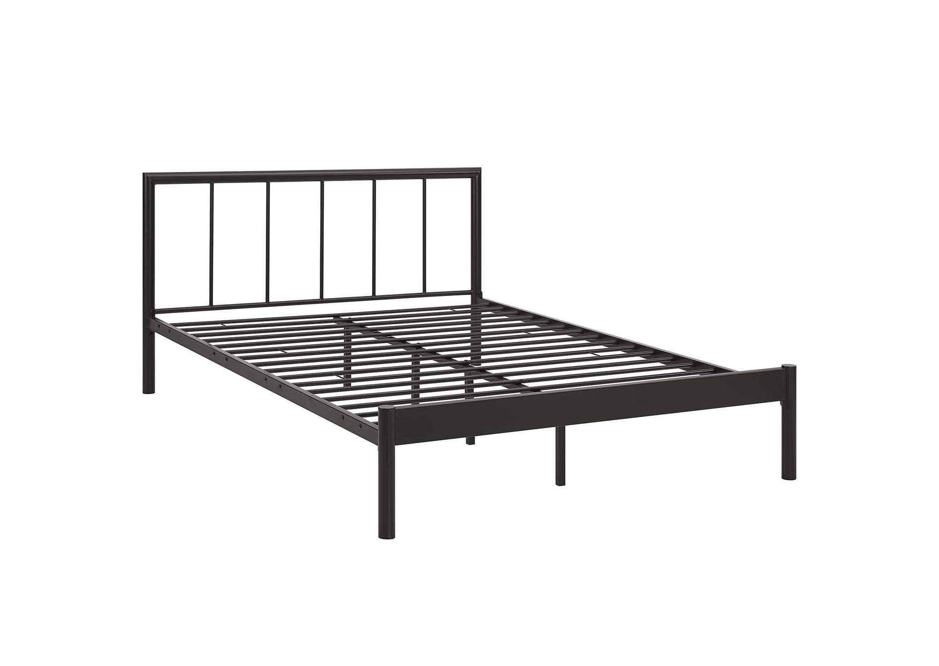 Brown Gwen Queen Metal Bed Frame,Modway