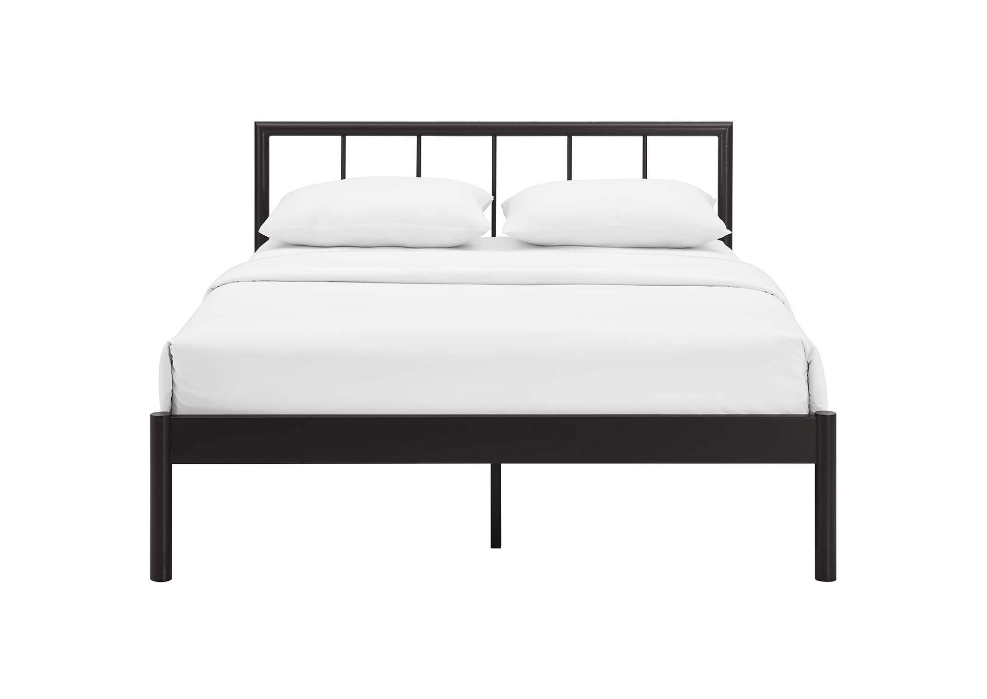 Brown Gwen Queen Metal Bed Frame,Modway