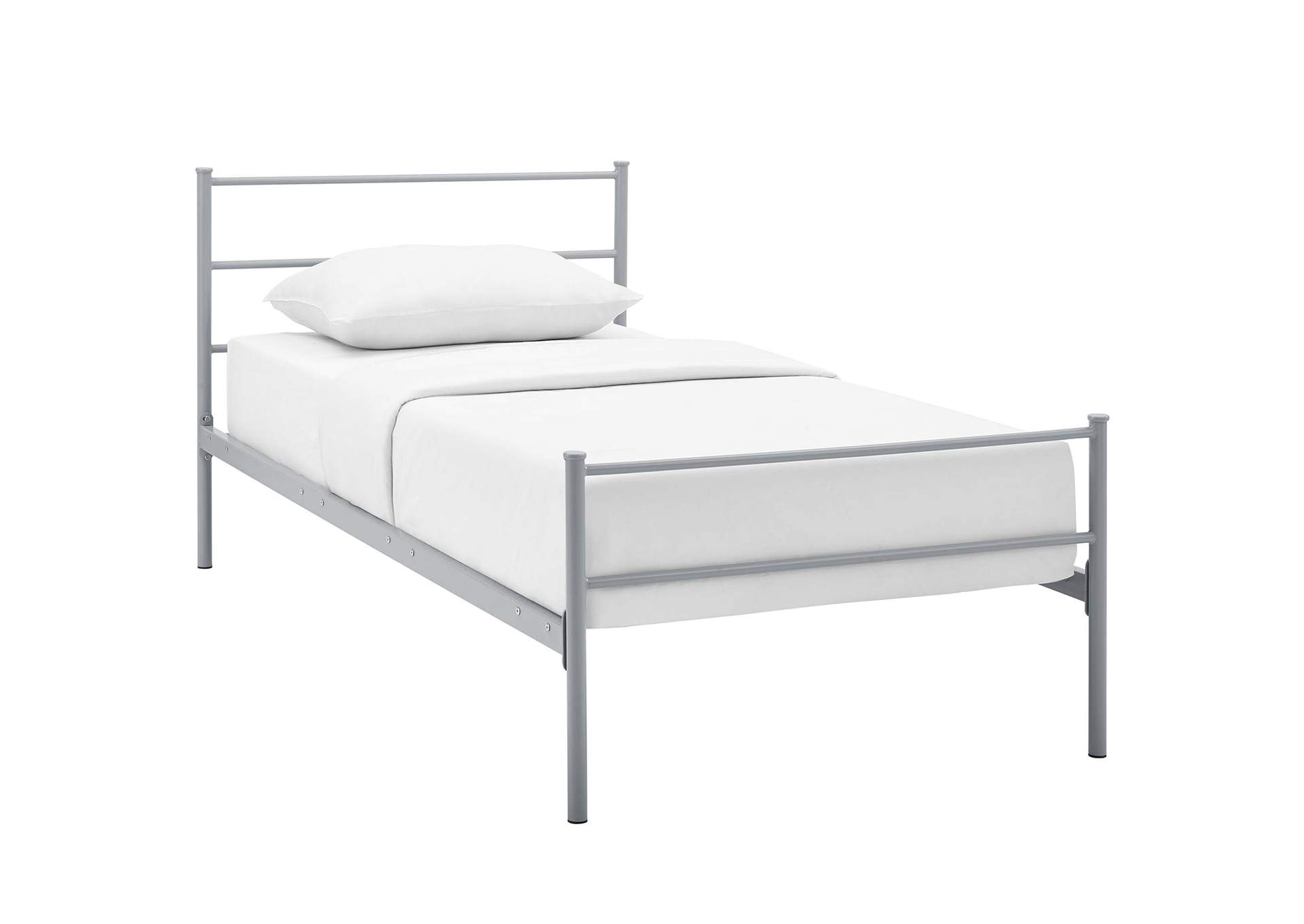 Gray Alina Twin Platform Bed Frame,Modway