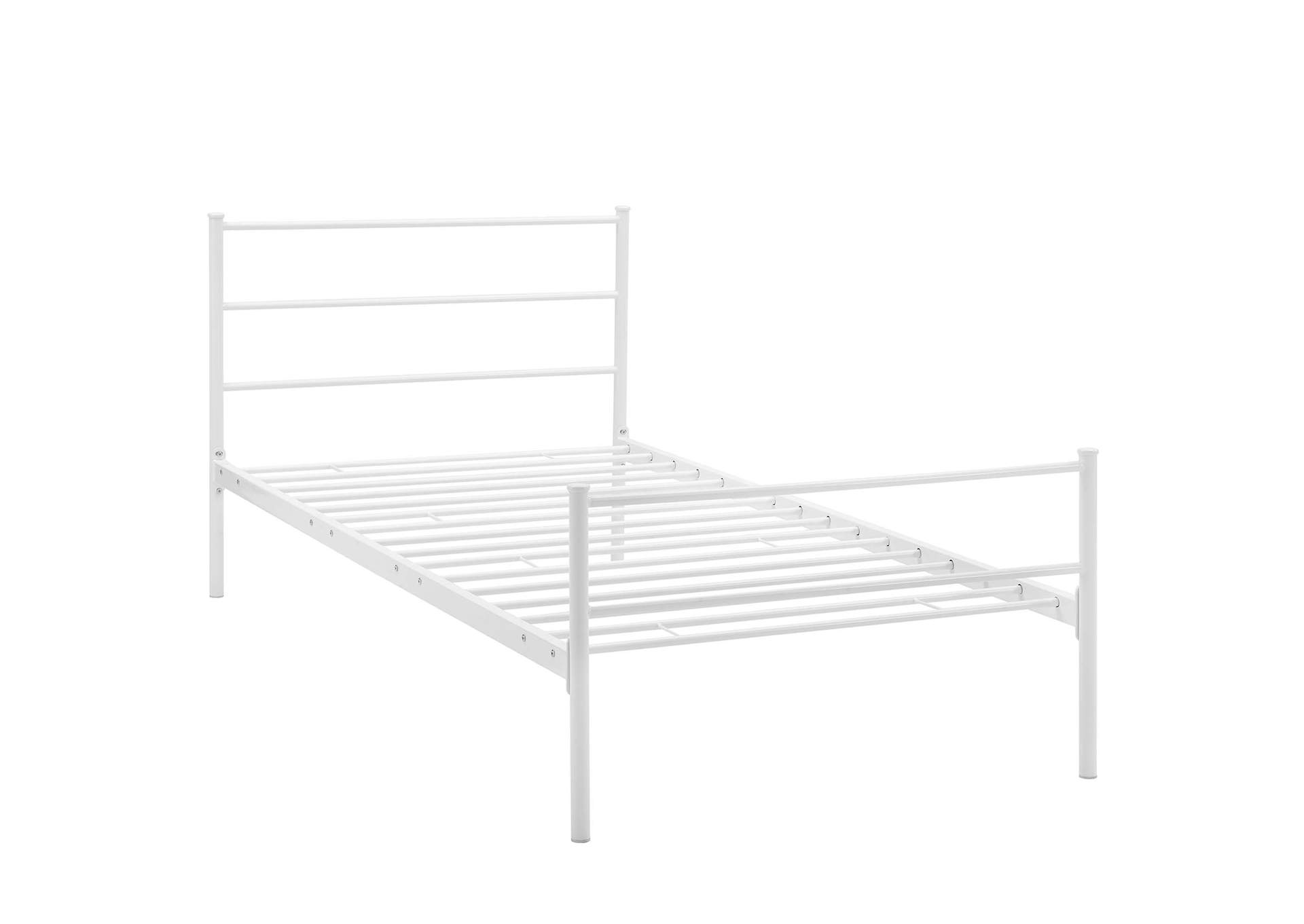 White Alina Twin Platform Bed Frame,Modway