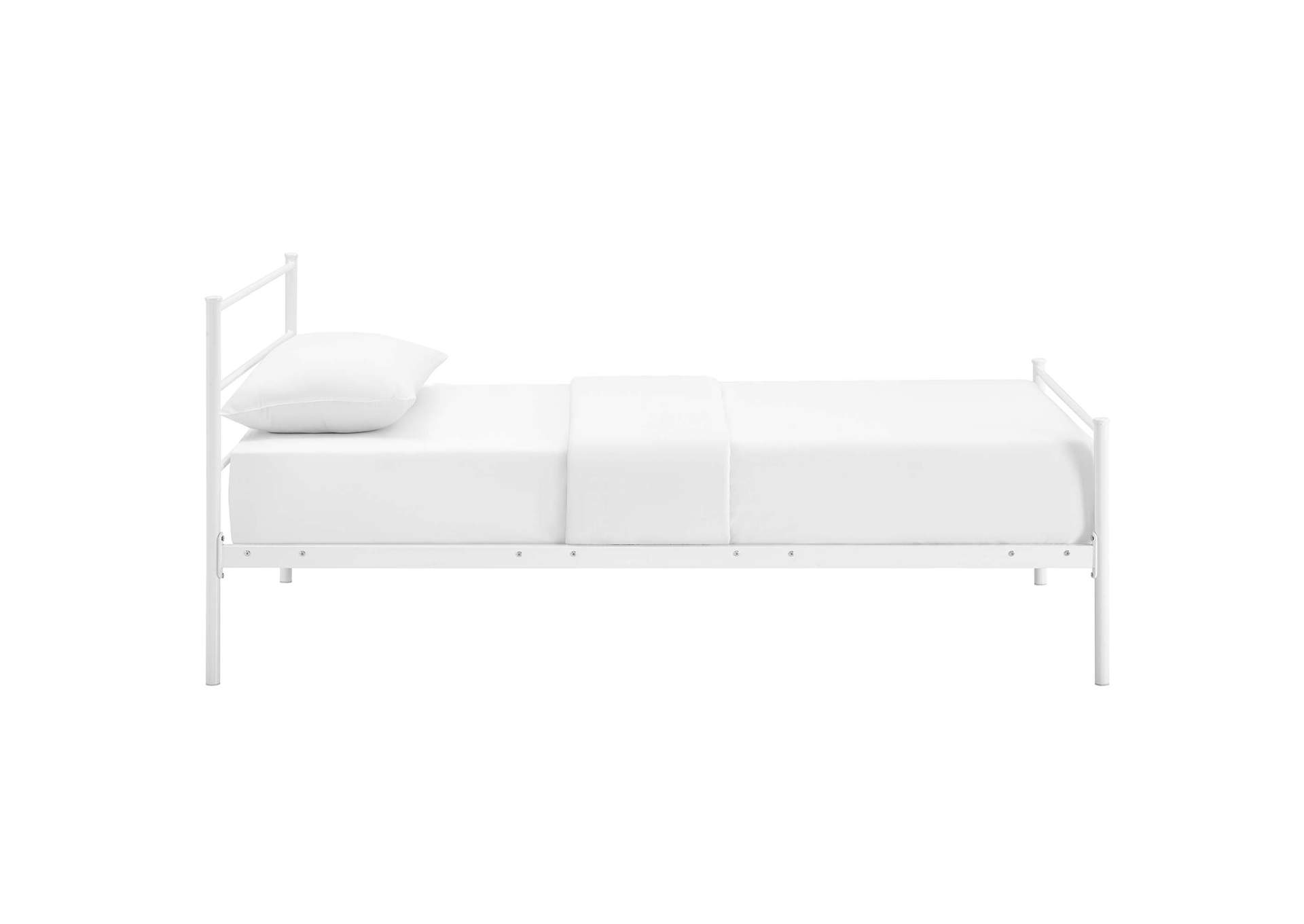 White Alina Twin Platform Bed Frame,Modway