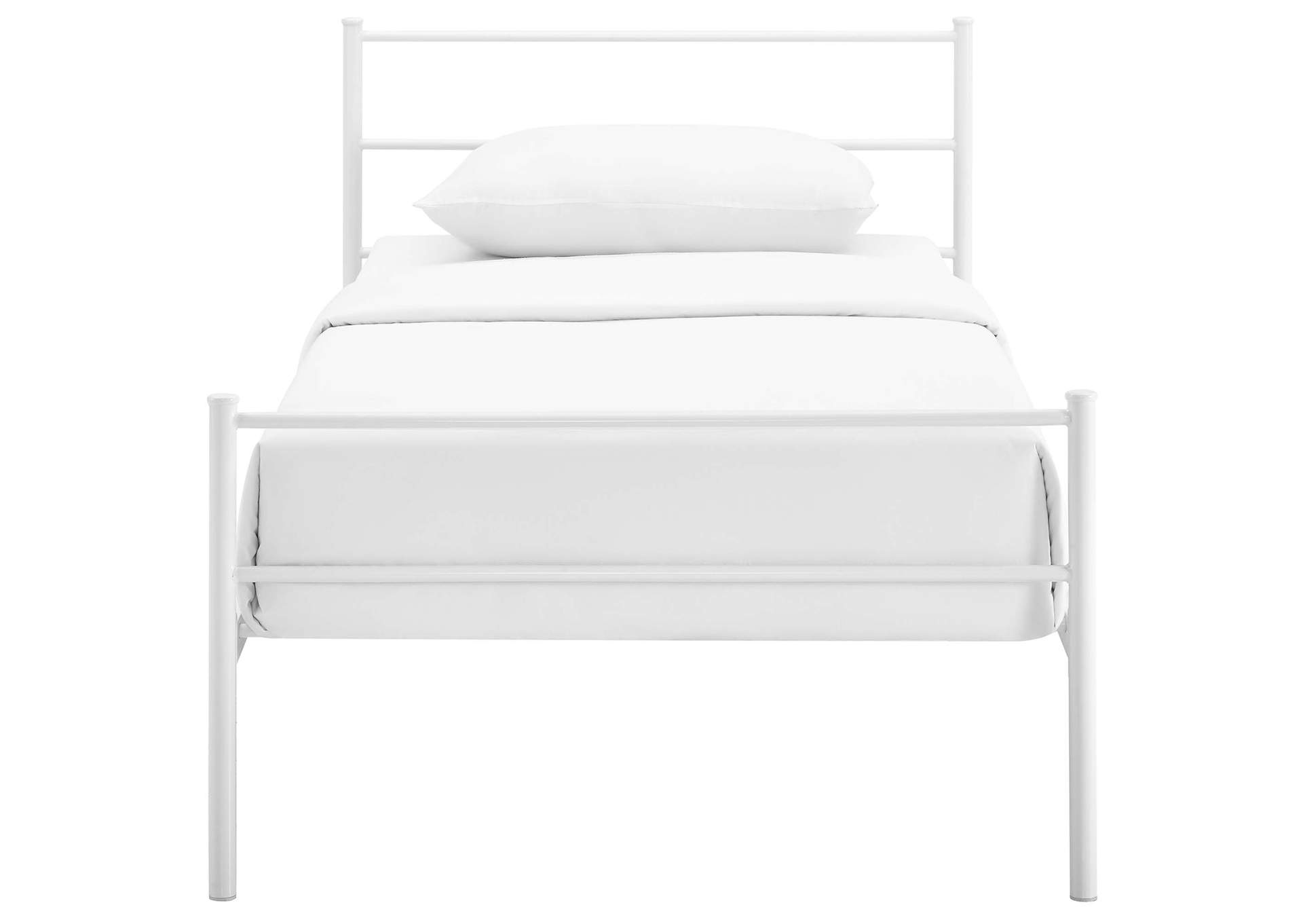 White Alina Twin Platform Bed Frame,Modway