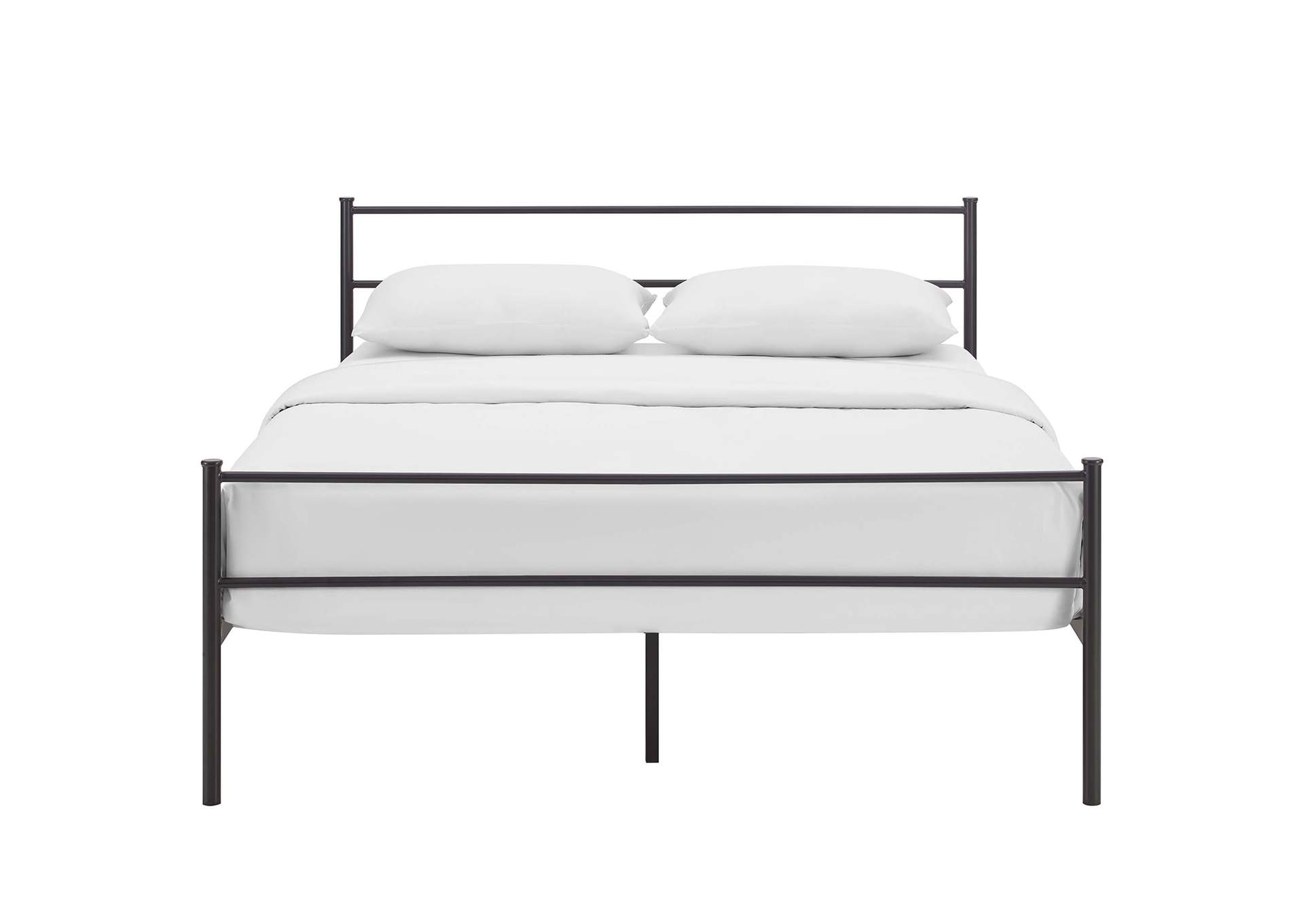 Brown Alina Queen Platform Bed Frame,Modway
