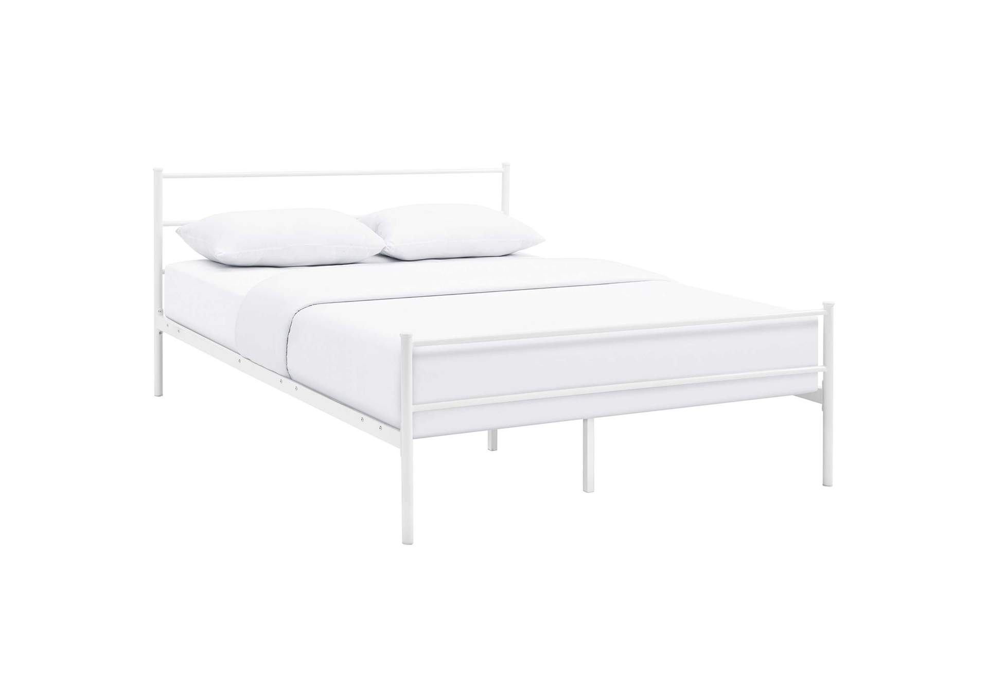 White Alina Queen Platform Bed Frame,Modway