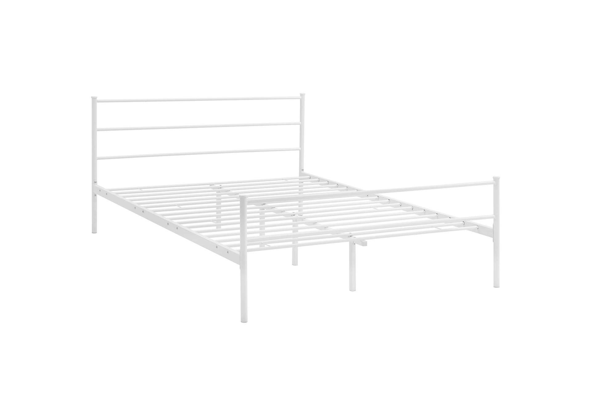 White Alina Queen Platform Bed Frame,Modway