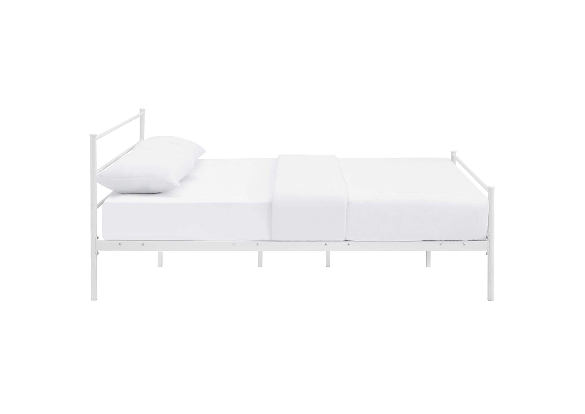 White Alina Queen Platform Bed Frame,Modway
