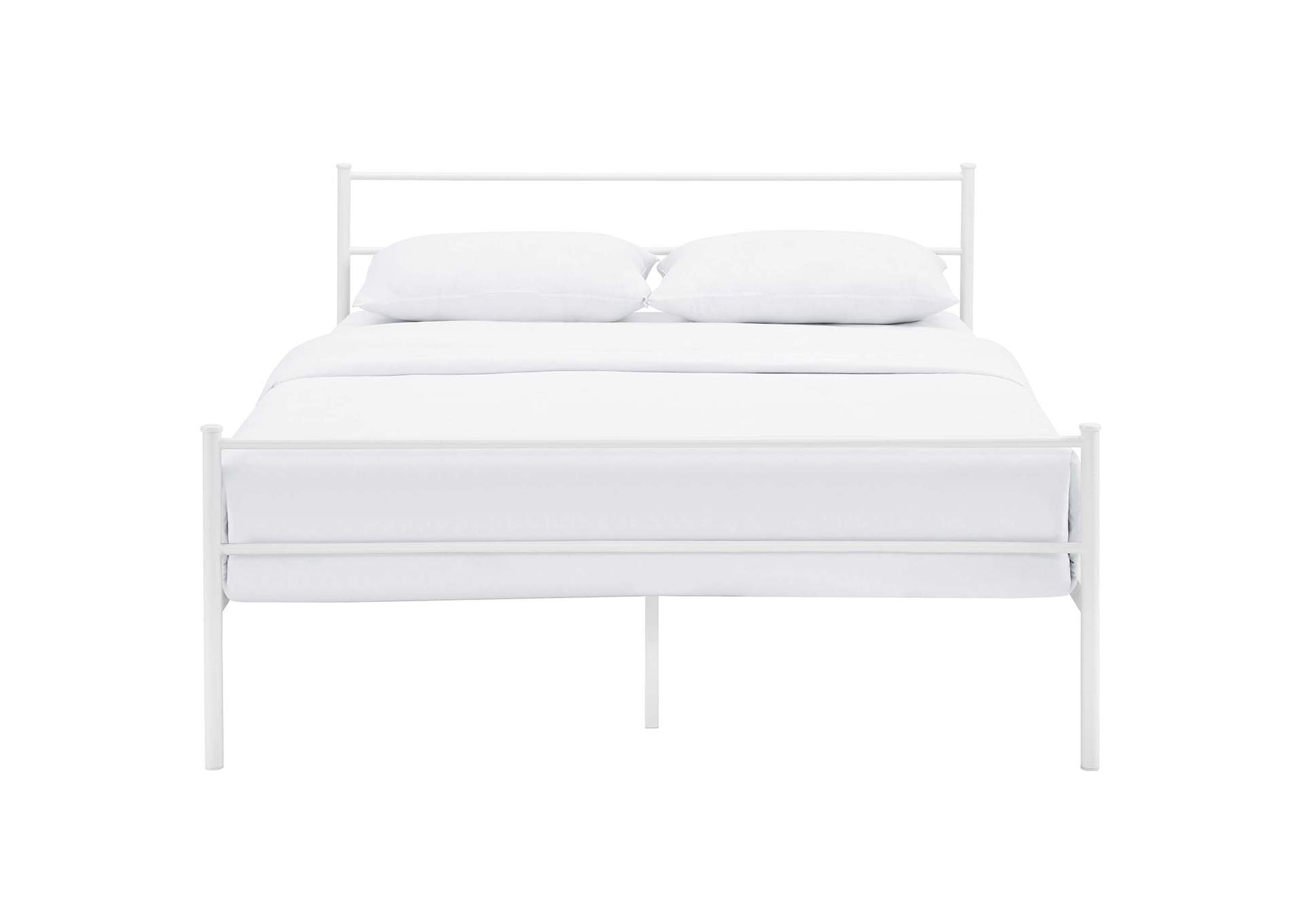 White Alina Queen Platform Bed Frame,Modway