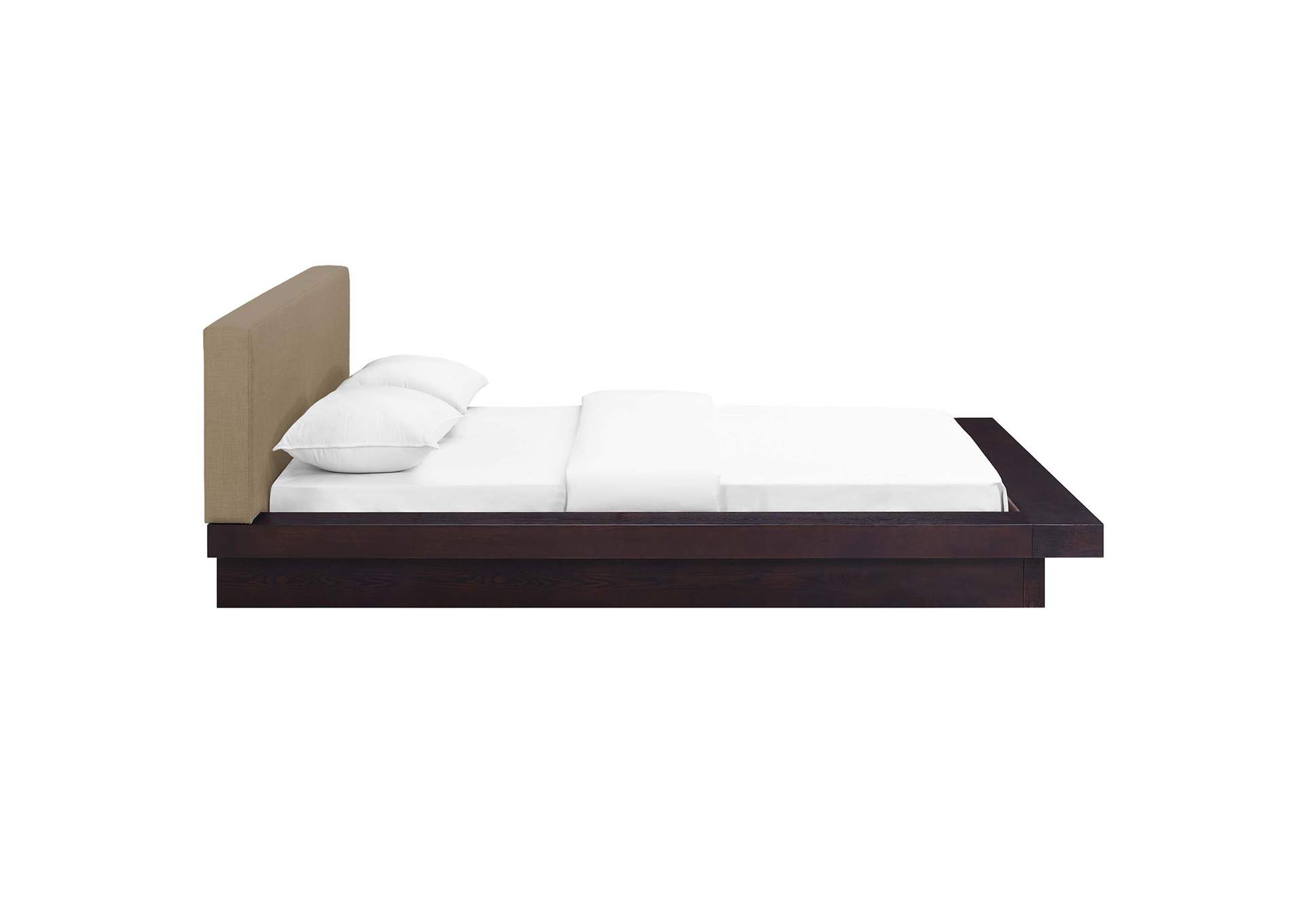 Cappuccino Latte Freja Platform Queen Bed - Fabric,Modway