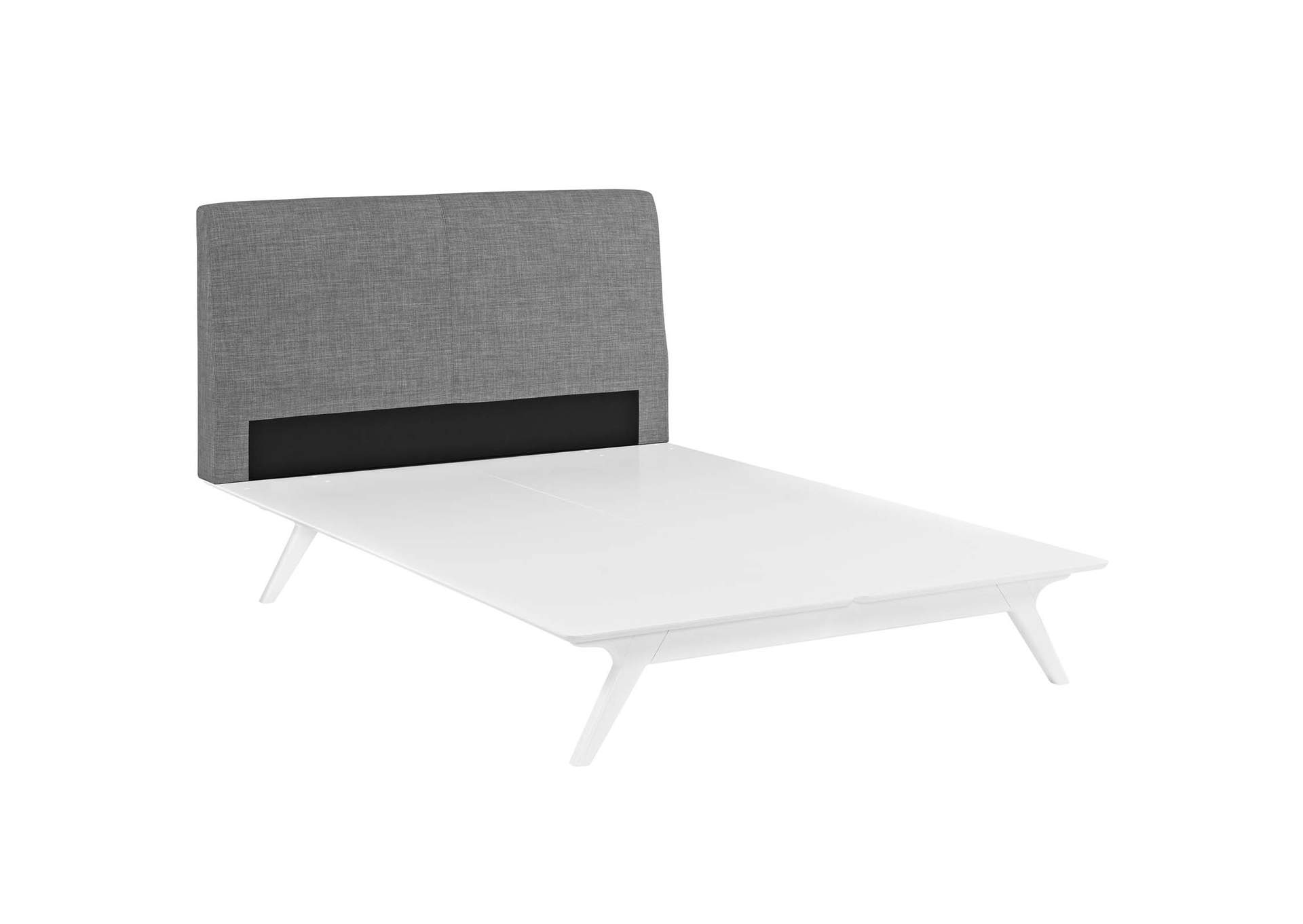 White Gray Tracy King Bed,Modway