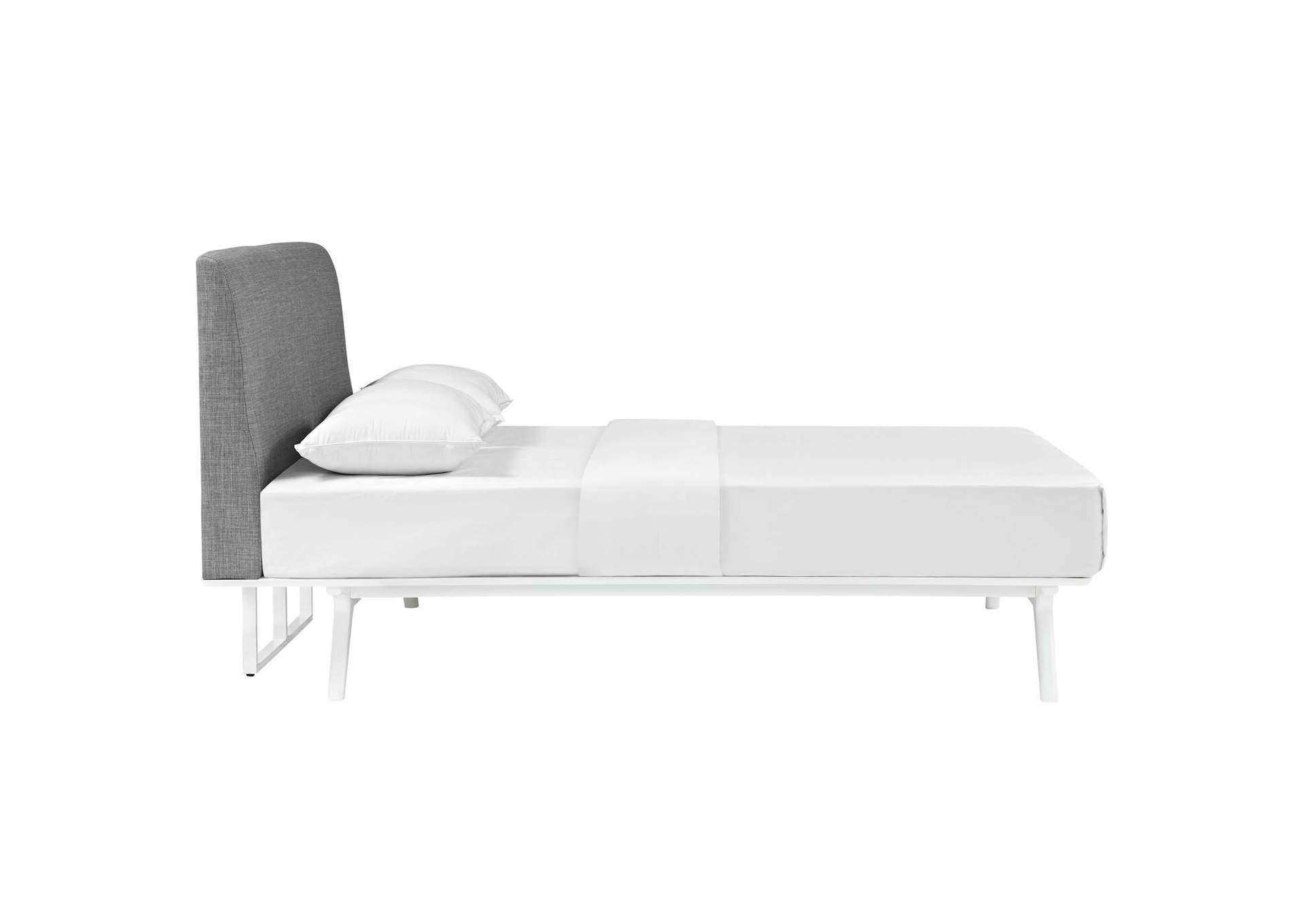 White Gray Tracy King Bed,Modway
