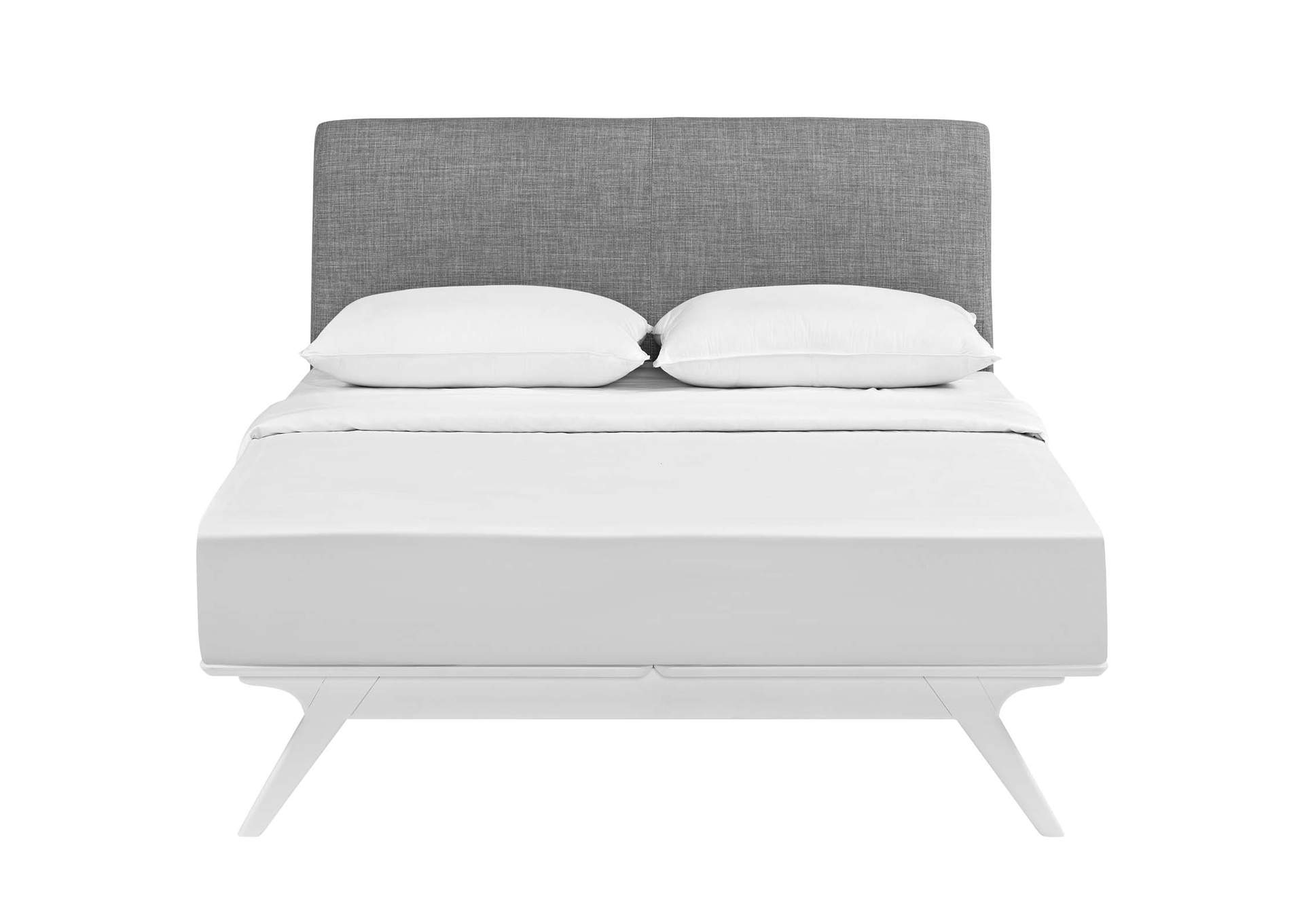 White Gray Tracy King Bed,Modway