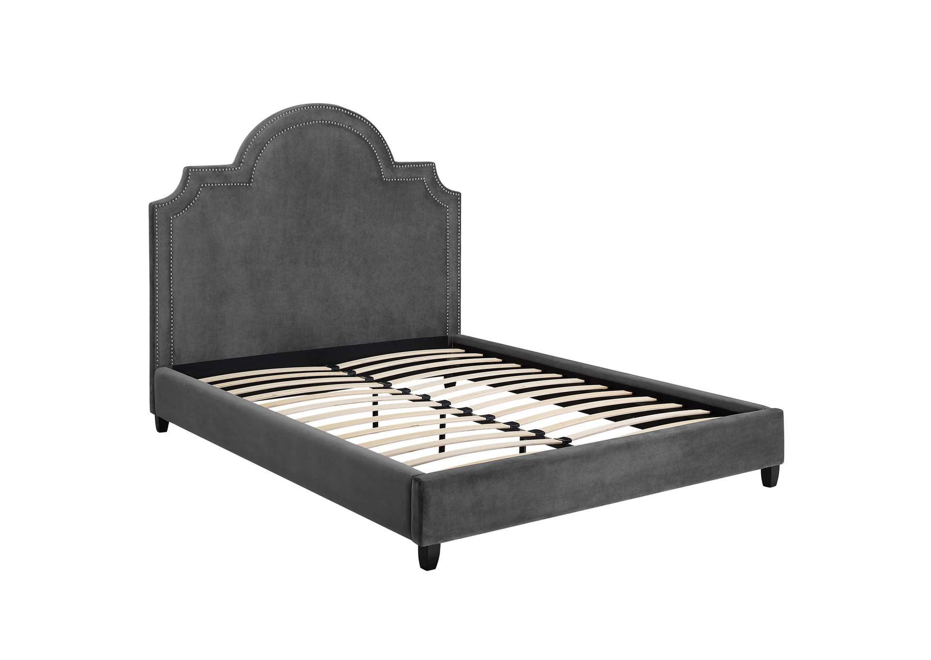 Gray Primrose Queen Performance Velvet Platform Bed,Modway