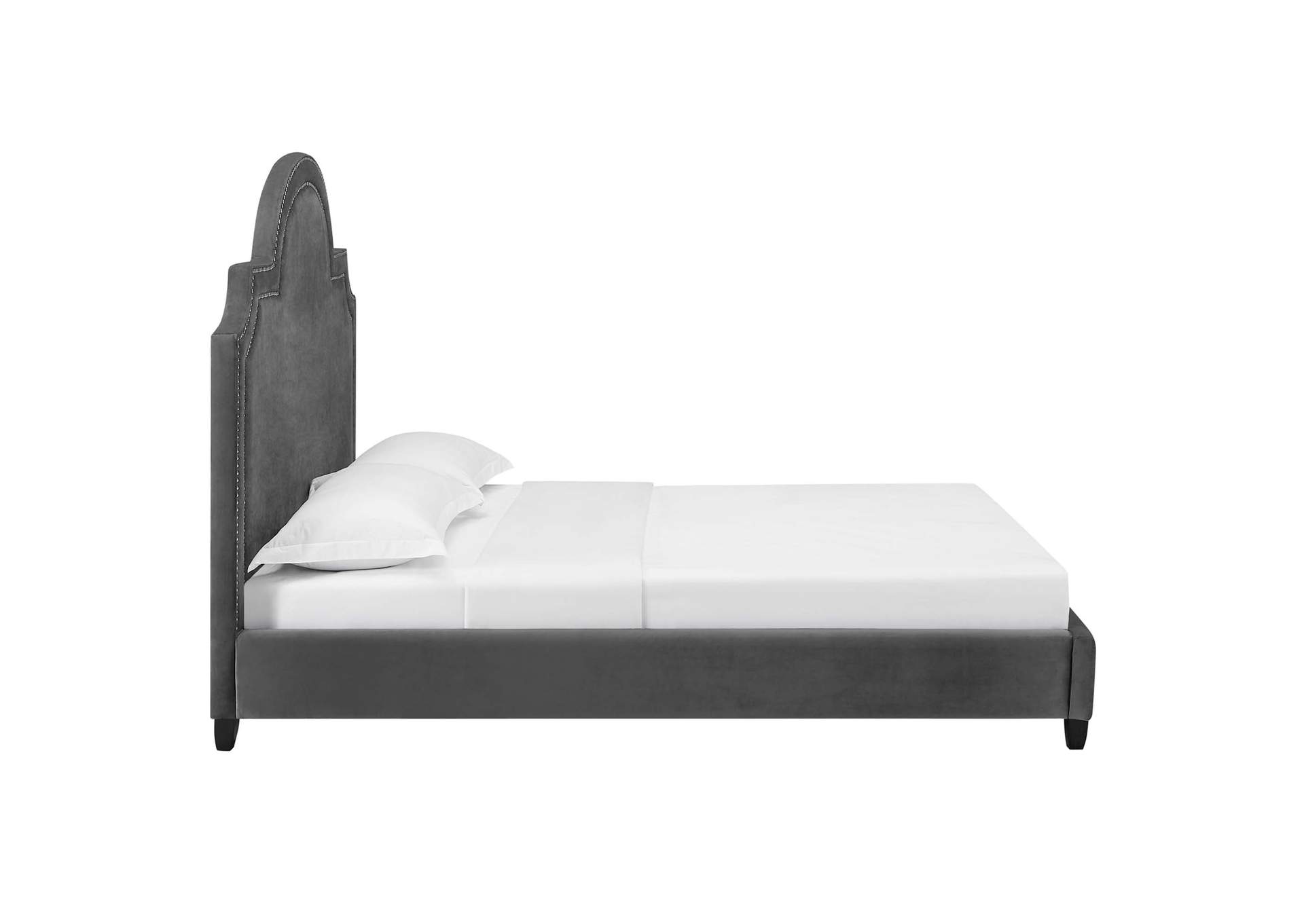 Gray Primrose Queen Performance Velvet Platform Bed,Modway