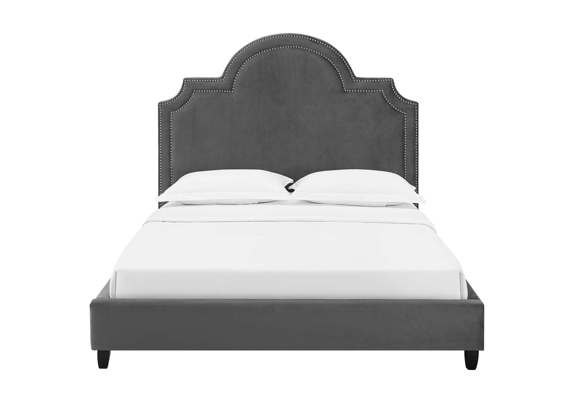 Gray Primrose Queen Performance Velvet Platform Bed,Modway