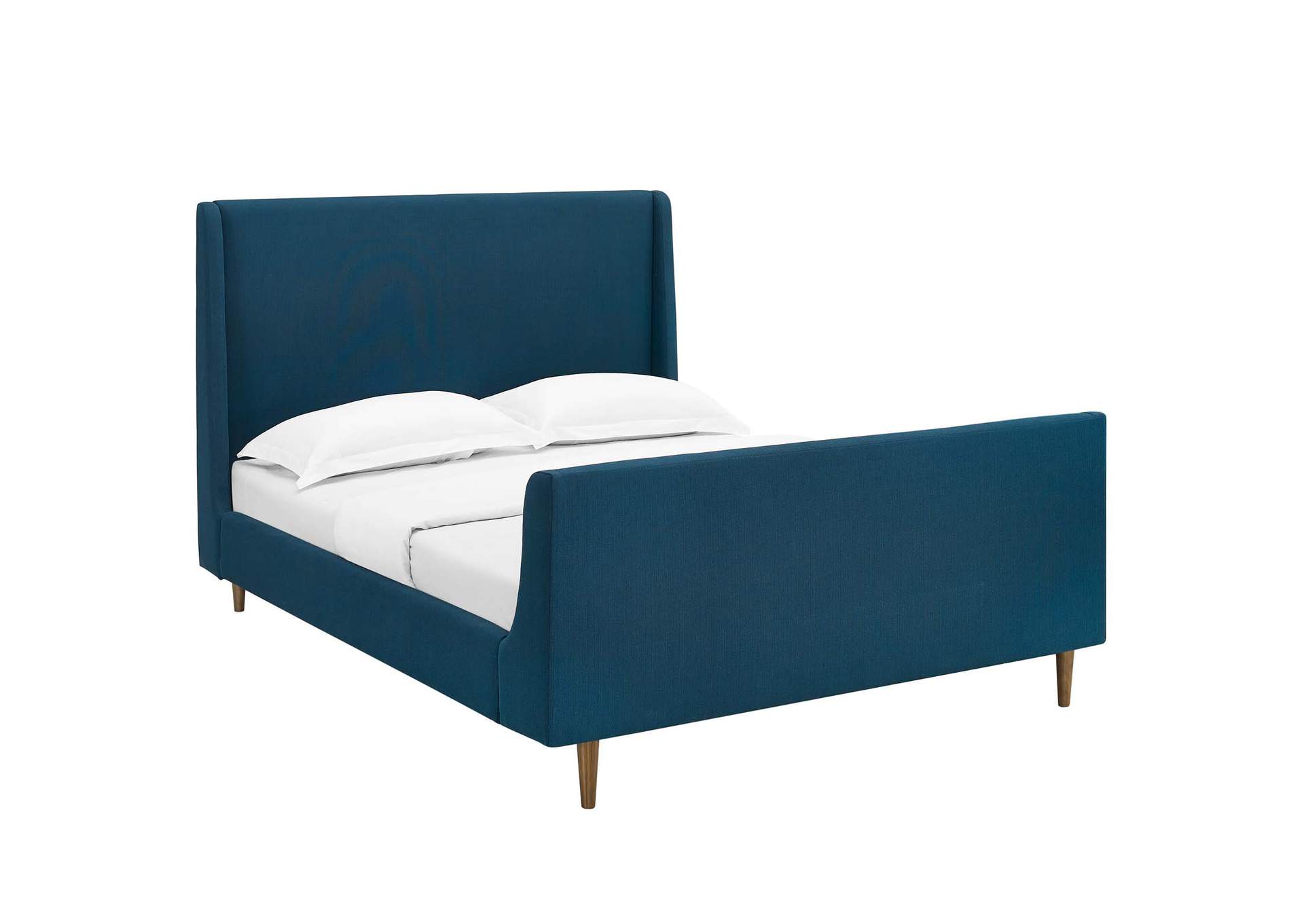 Azure Aubree Queen Upholstered Fabric Sleigh Platform Bed,Modway