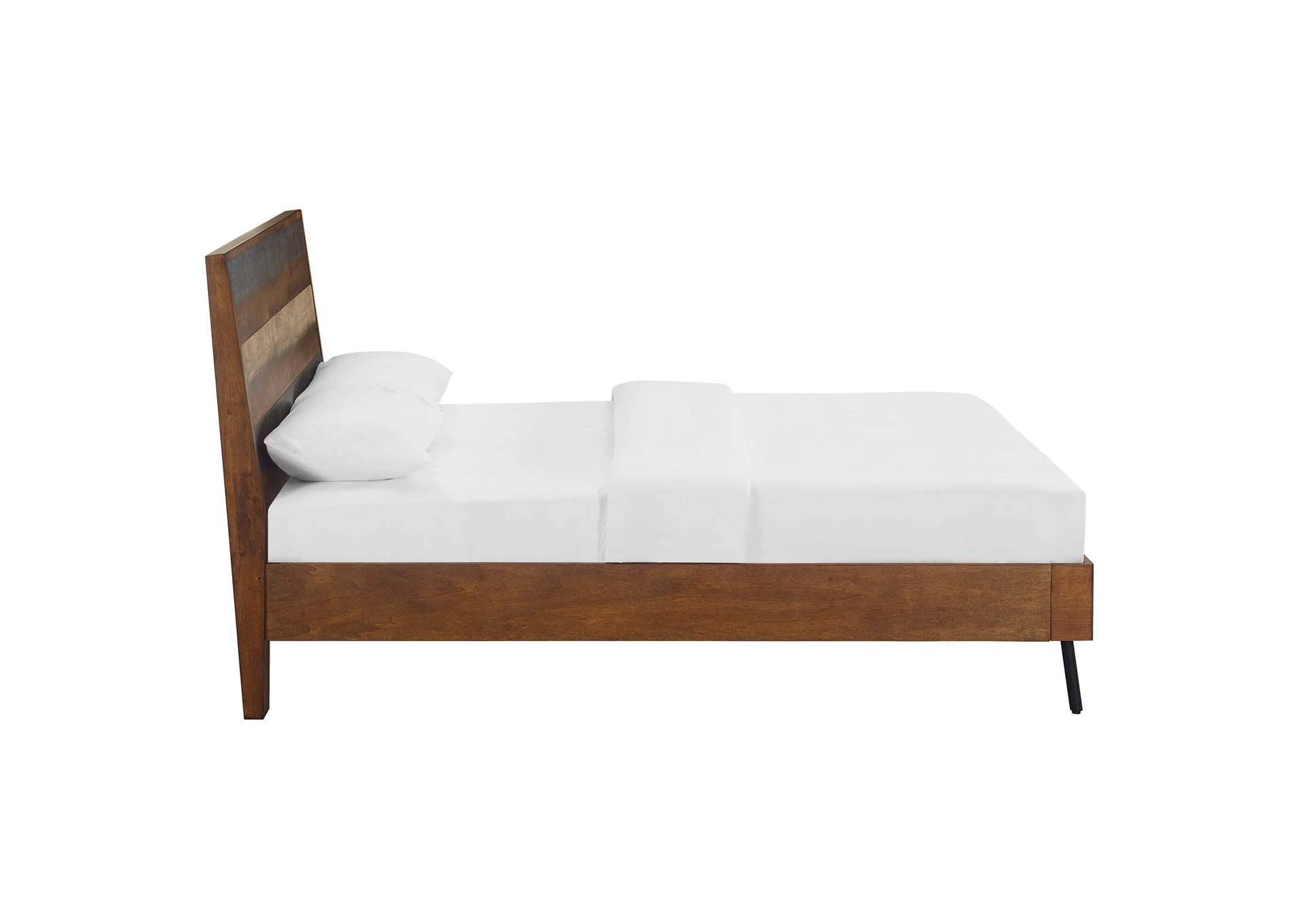 Walnut Arwen Queen Rustic Wood Bed,Modway