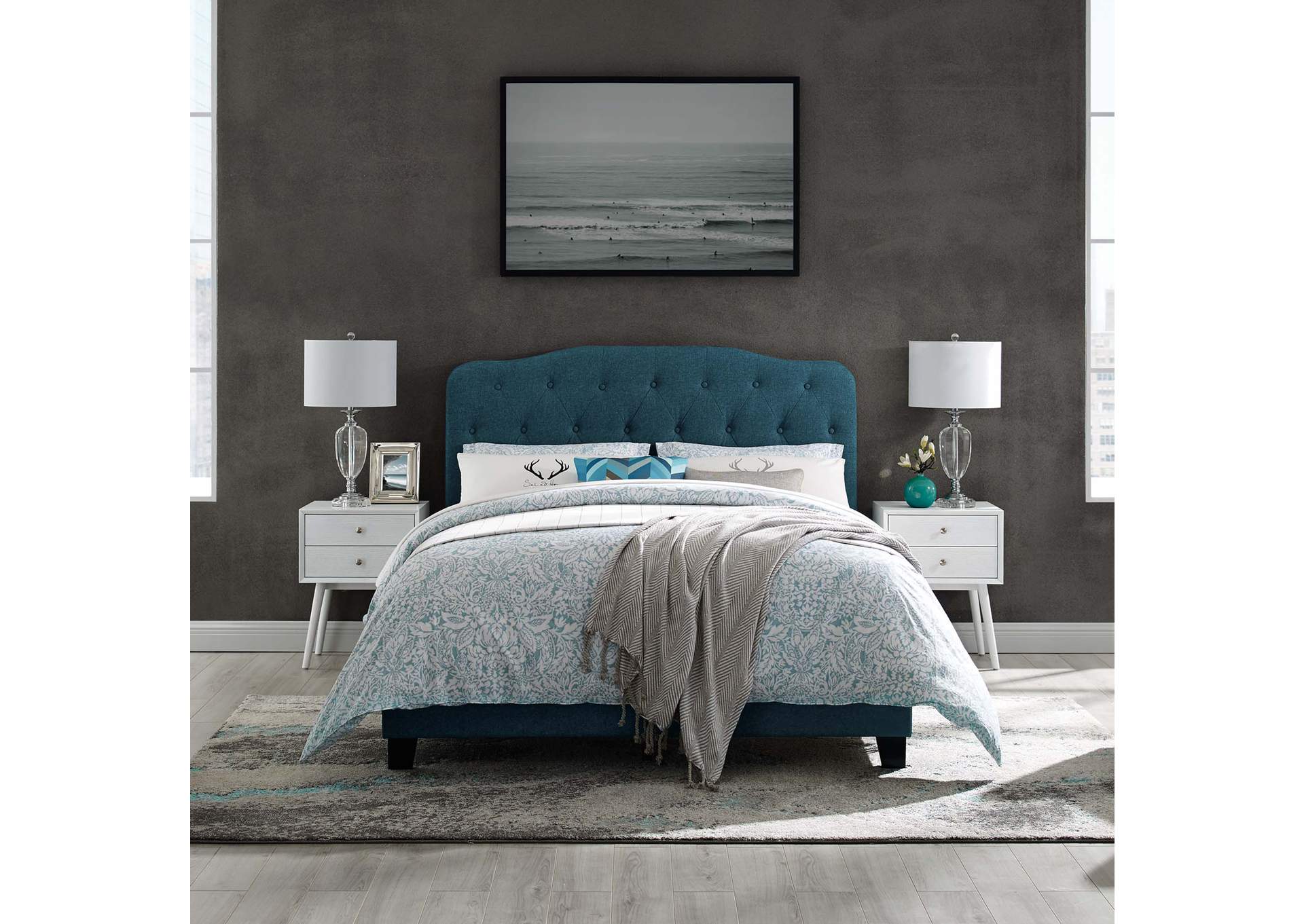 Azure Amelia Full Upholstered Bed - Fabric,Modway