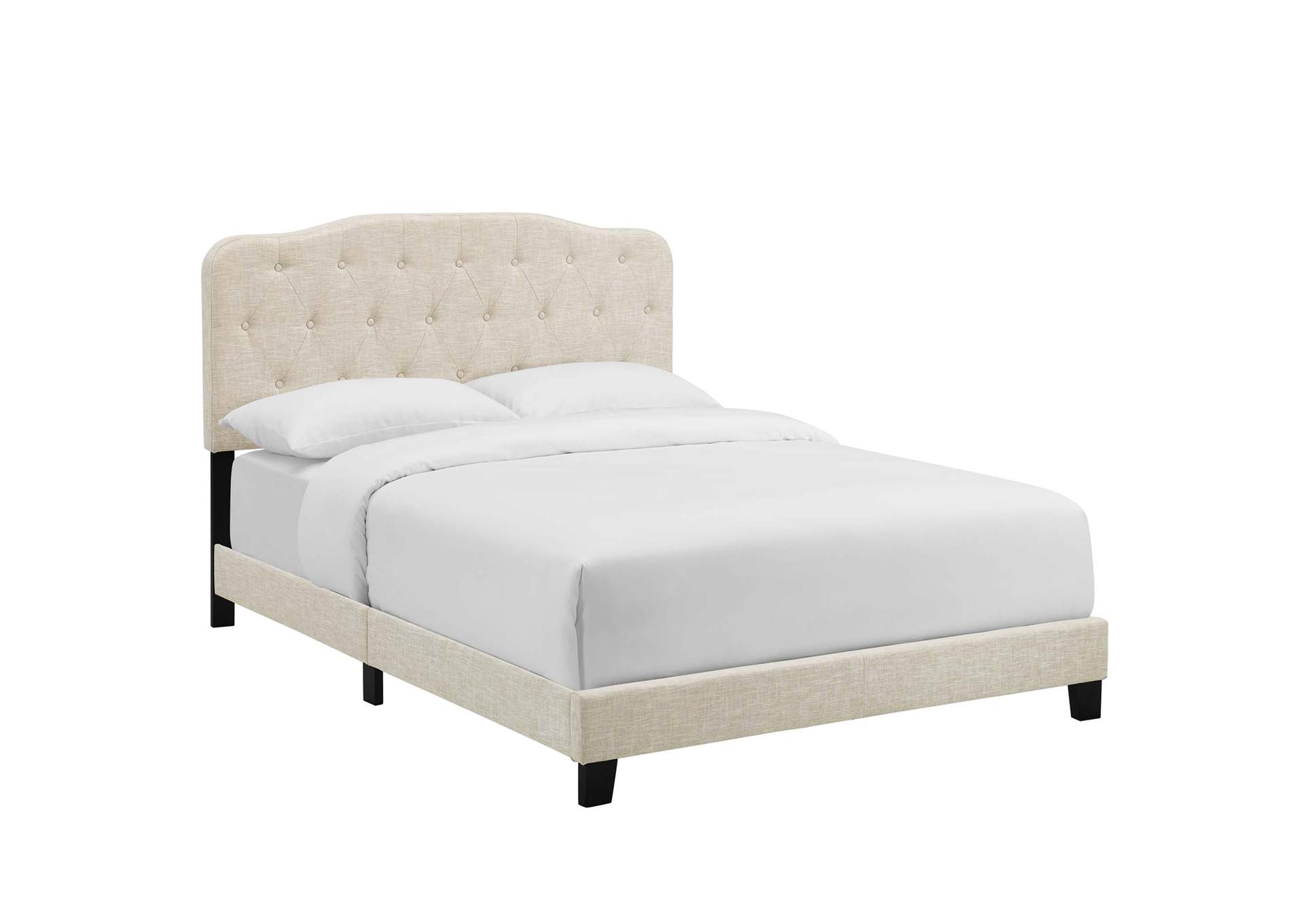 Beige Amelia Full Upholstered Bed - Fabric,Modway