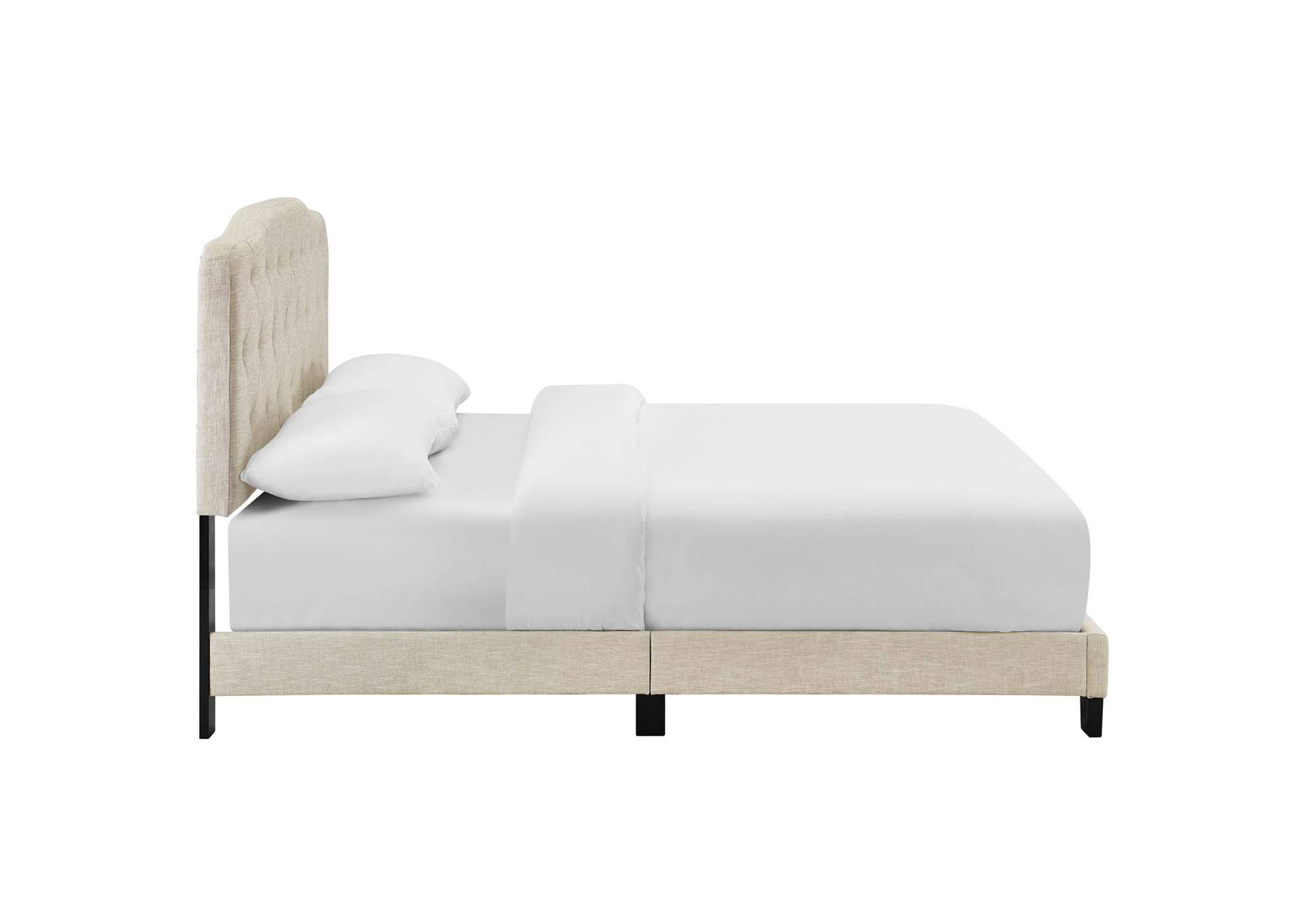 Beige Amelia Full Upholstered Bed - Fabric,Modway