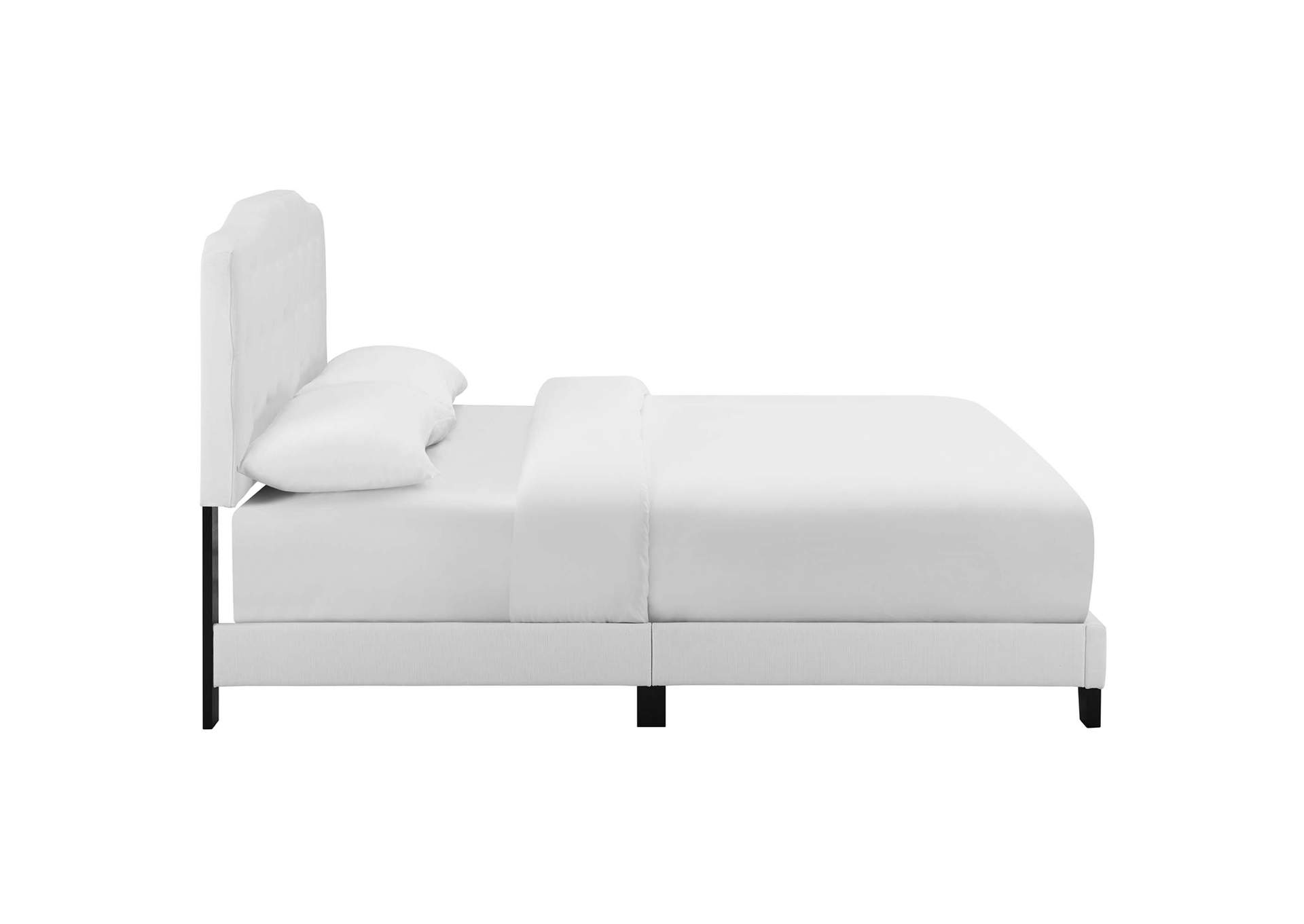 White Amelia Queen Upholstered Bed - Fabric,Modway