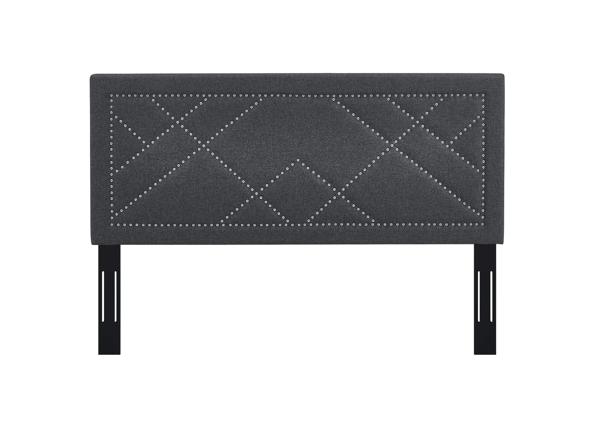 Reese Gray Nailhead Full / Queen Upholstered Linen Fabric Headboard,Modway