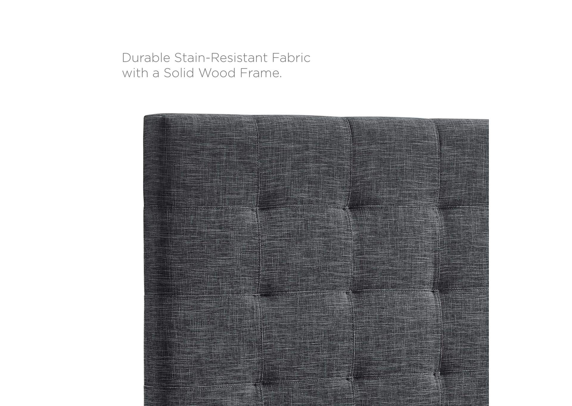 Paisley Gray Tufted Twin Upholstered Linen Fabric Headboard,Modway