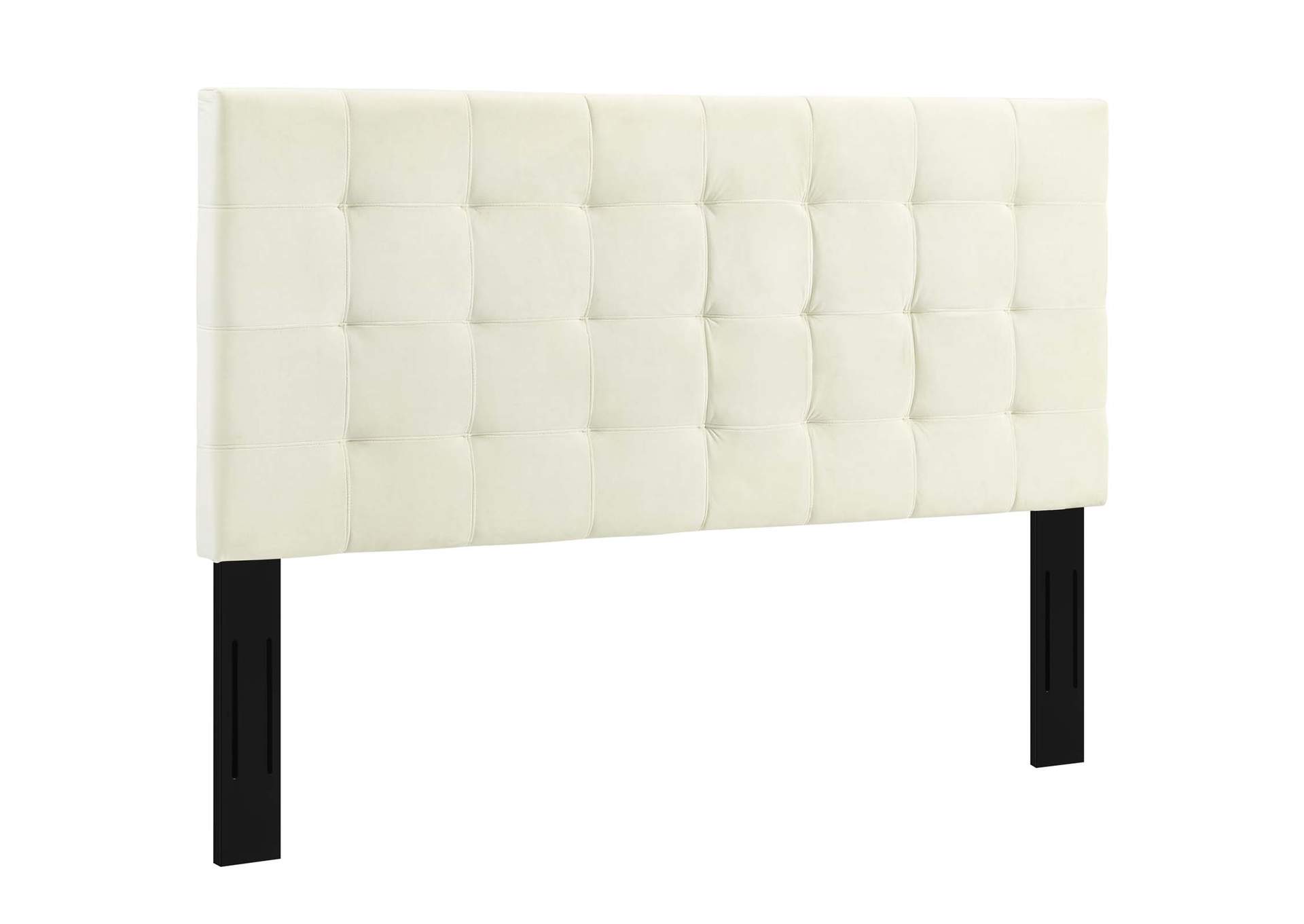 Paisley Ivory Tufted Twin Upholstered Performance Velvet Headboard,Modway