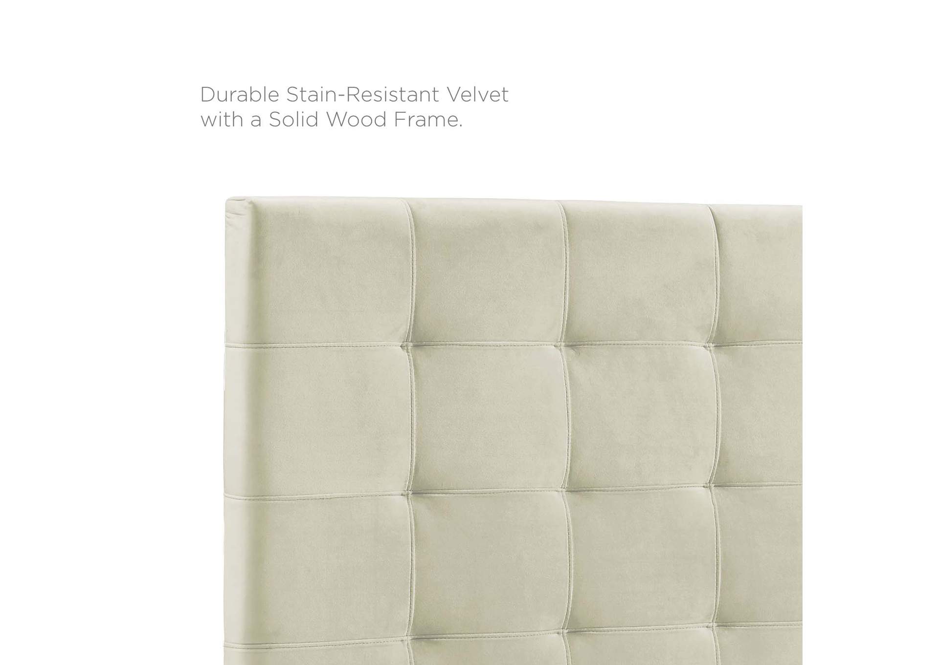 Paisley Ivory Tufted Twin Upholstered Performance Velvet Headboard,Modway
