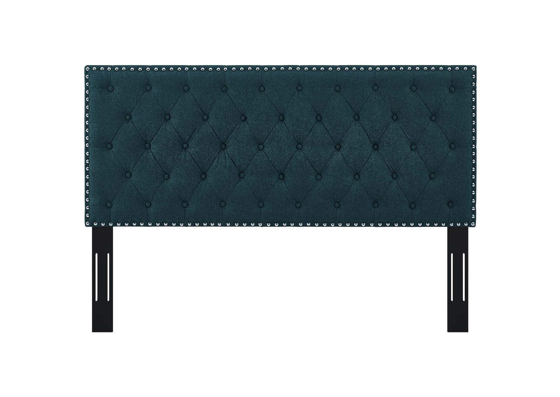 Helena Azure Blue Tufted Twin Upholstered Linen Fabric Headboard,Modway