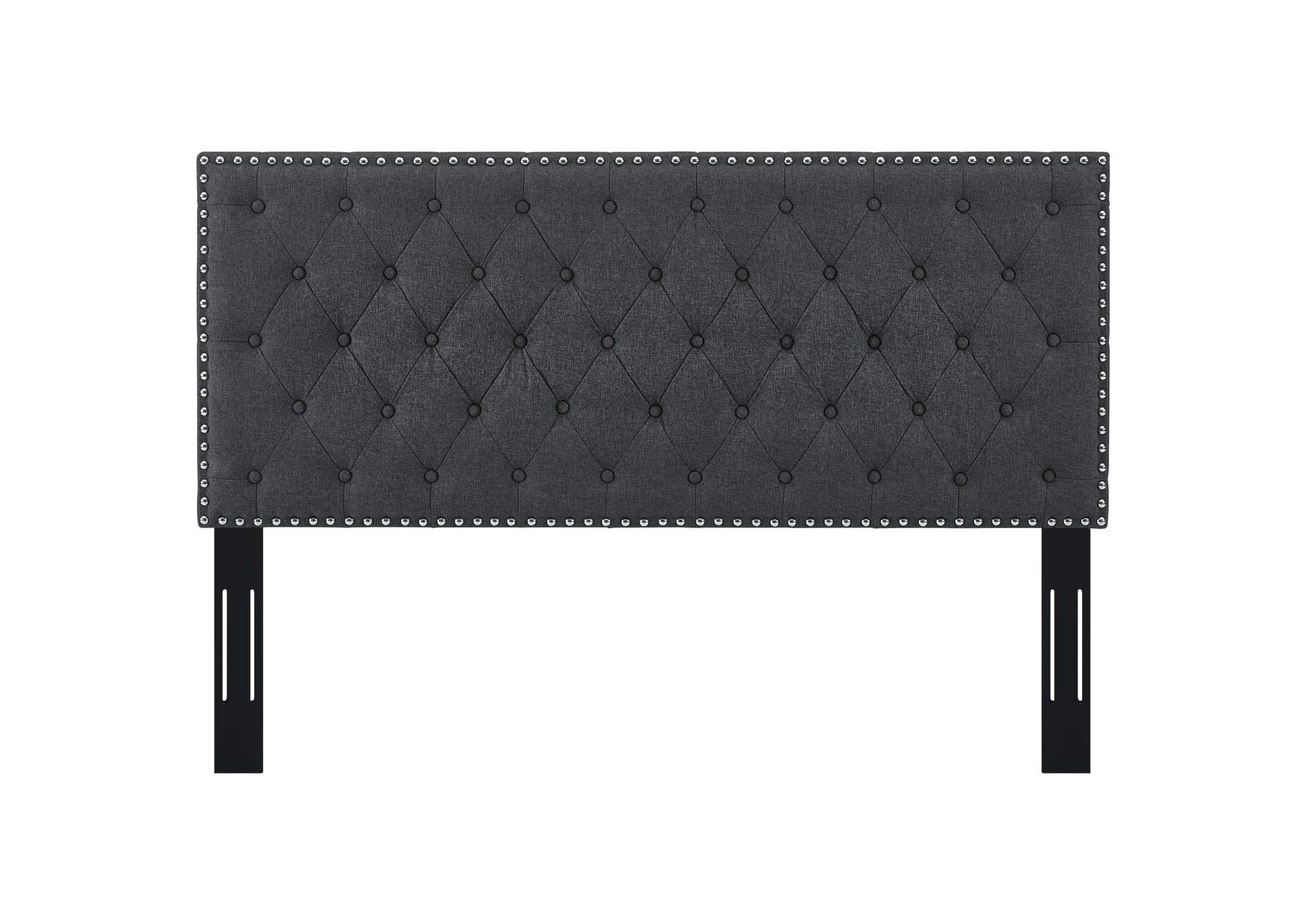 Helena Gray Tufted Twin Upholstered Linen Fabric Headboard,Modway