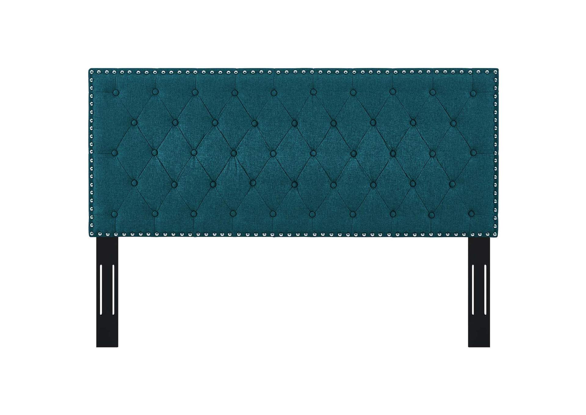 Helena Teal Tufted Twin Upholstered Linen Fabric Headboard,Modway