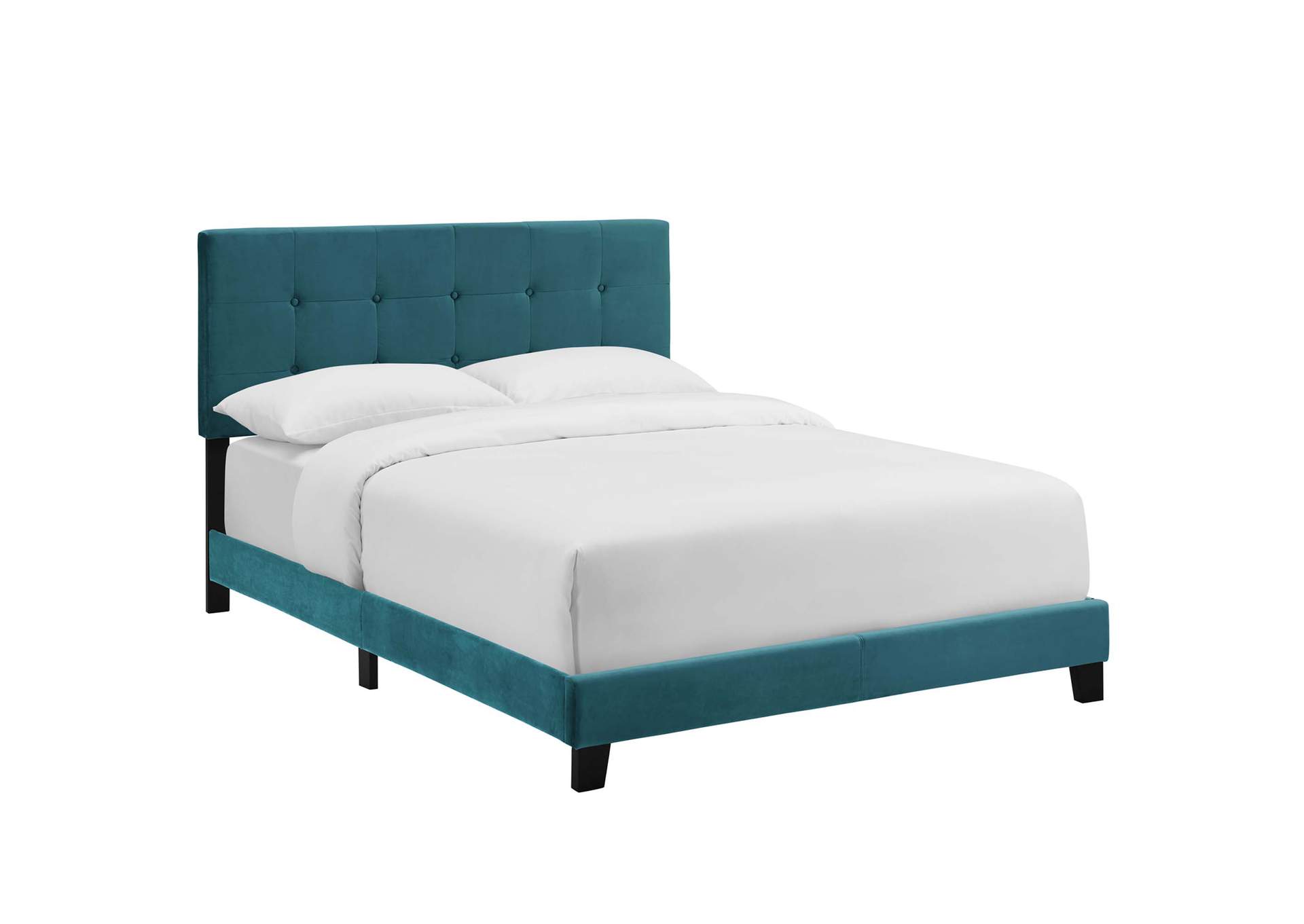 Sea Blue Amira Full Performance Velvet Bed,Modway