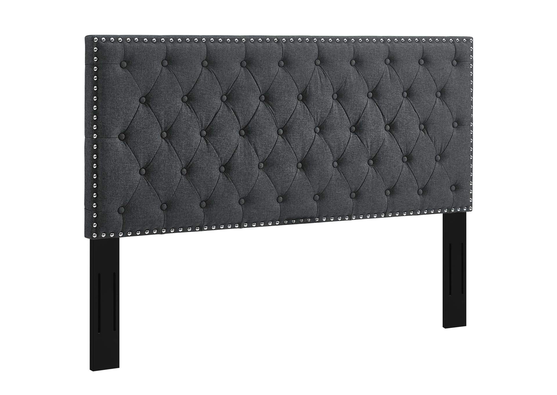 Helena Gray Tufted Full / Queen Upholstered Linen Fabric Headboard,Modway